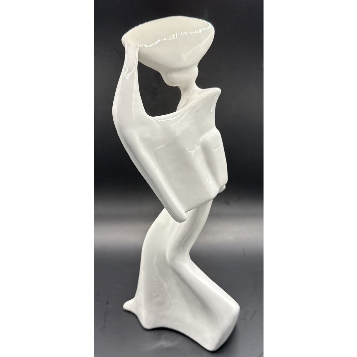 Vtg Blanc de Chine Awa Odori Dancer Sculpture Keiten Takahashi Porcelain Glazed