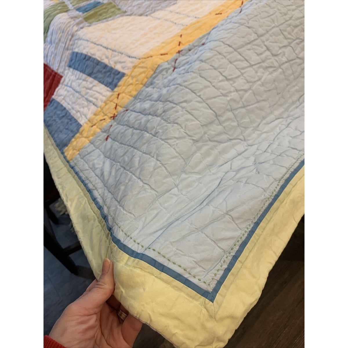 Pottery Barn Kids Jax Construction Cars Semi Truck Quilt Blanket 68 x 86 in