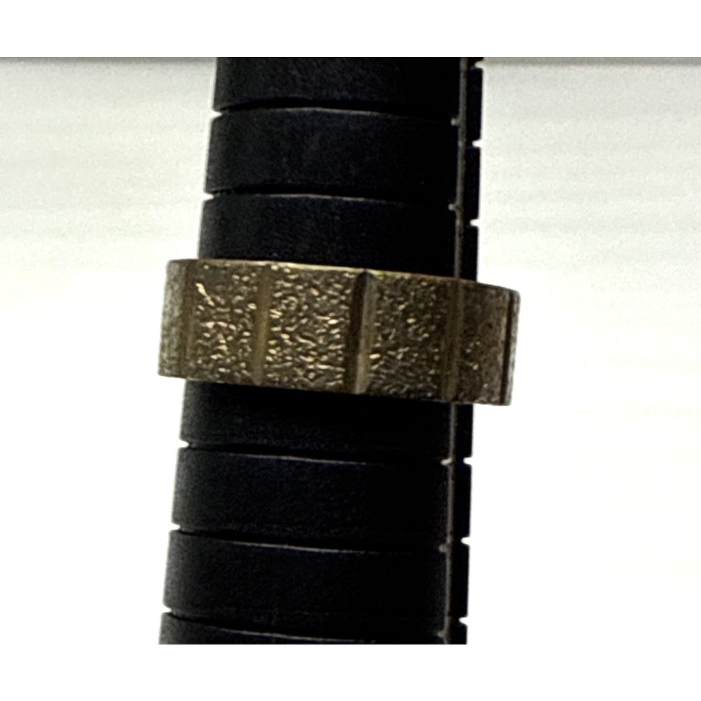 Vintage Uncas Cigar Band Ring Sz 7 Silver Gold Metal Ribbed As-Is