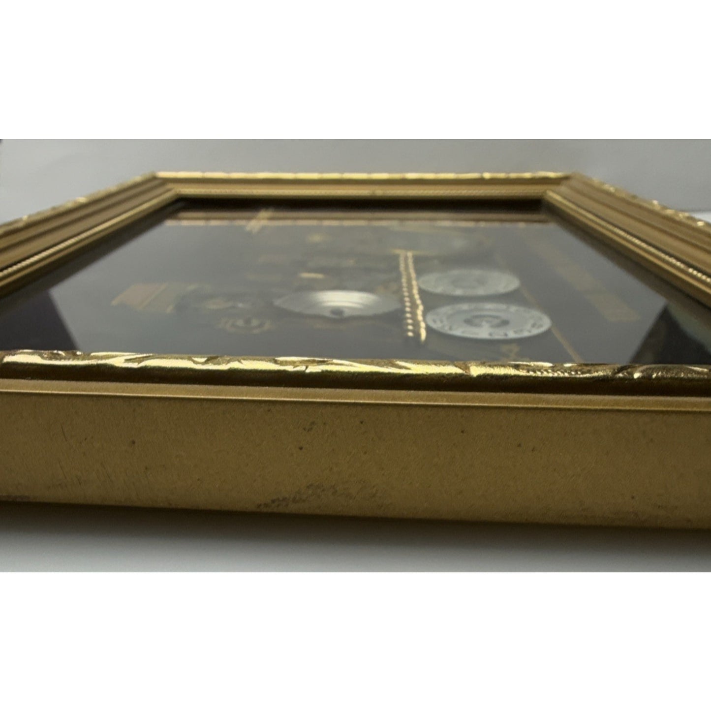 Vintage David of London Union Pacific Railroad Horological Gold Framed Art As Is