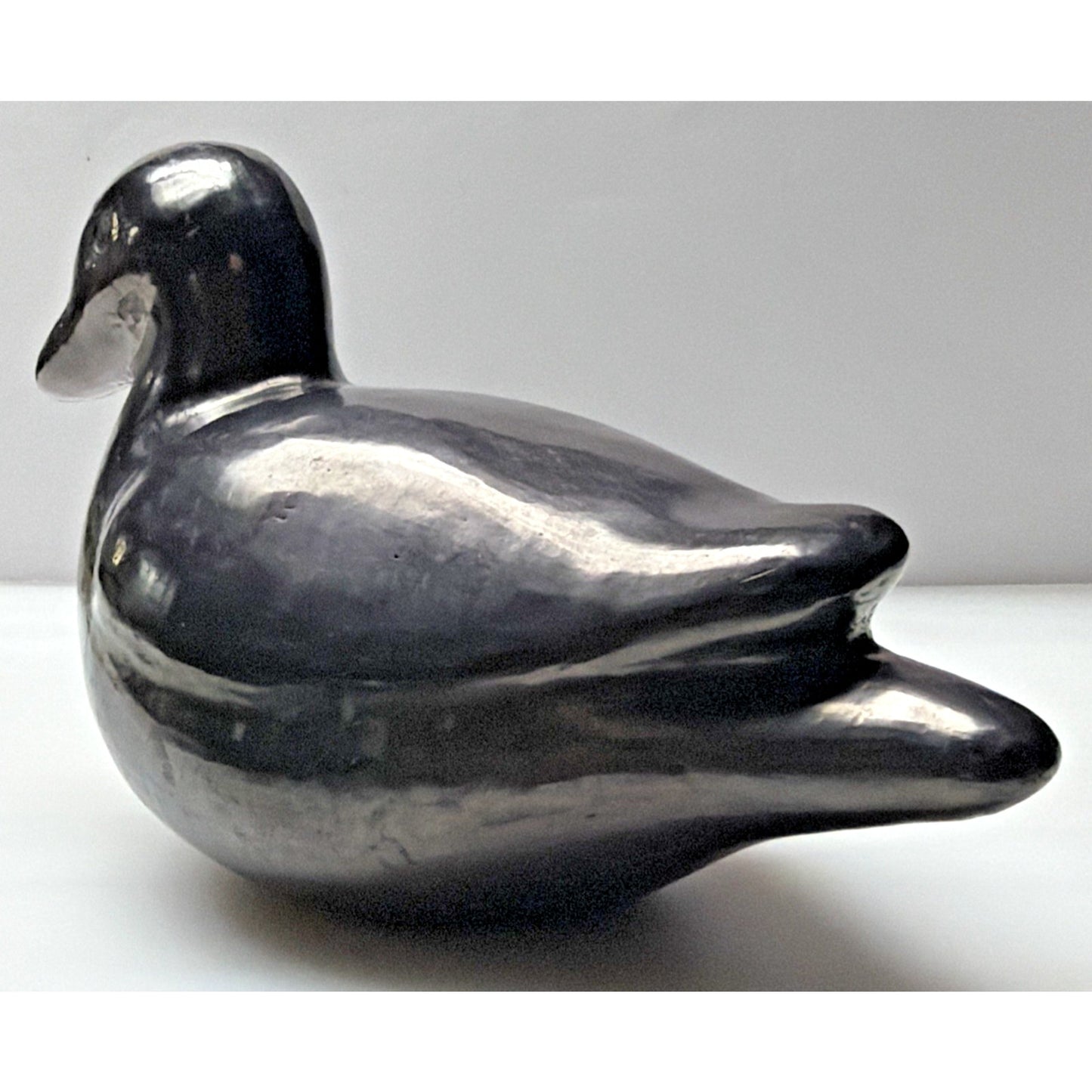 Vintage Oaxaca Barro Negro Mexican Black Clay Pottery Goose Duck Bird Sculpture