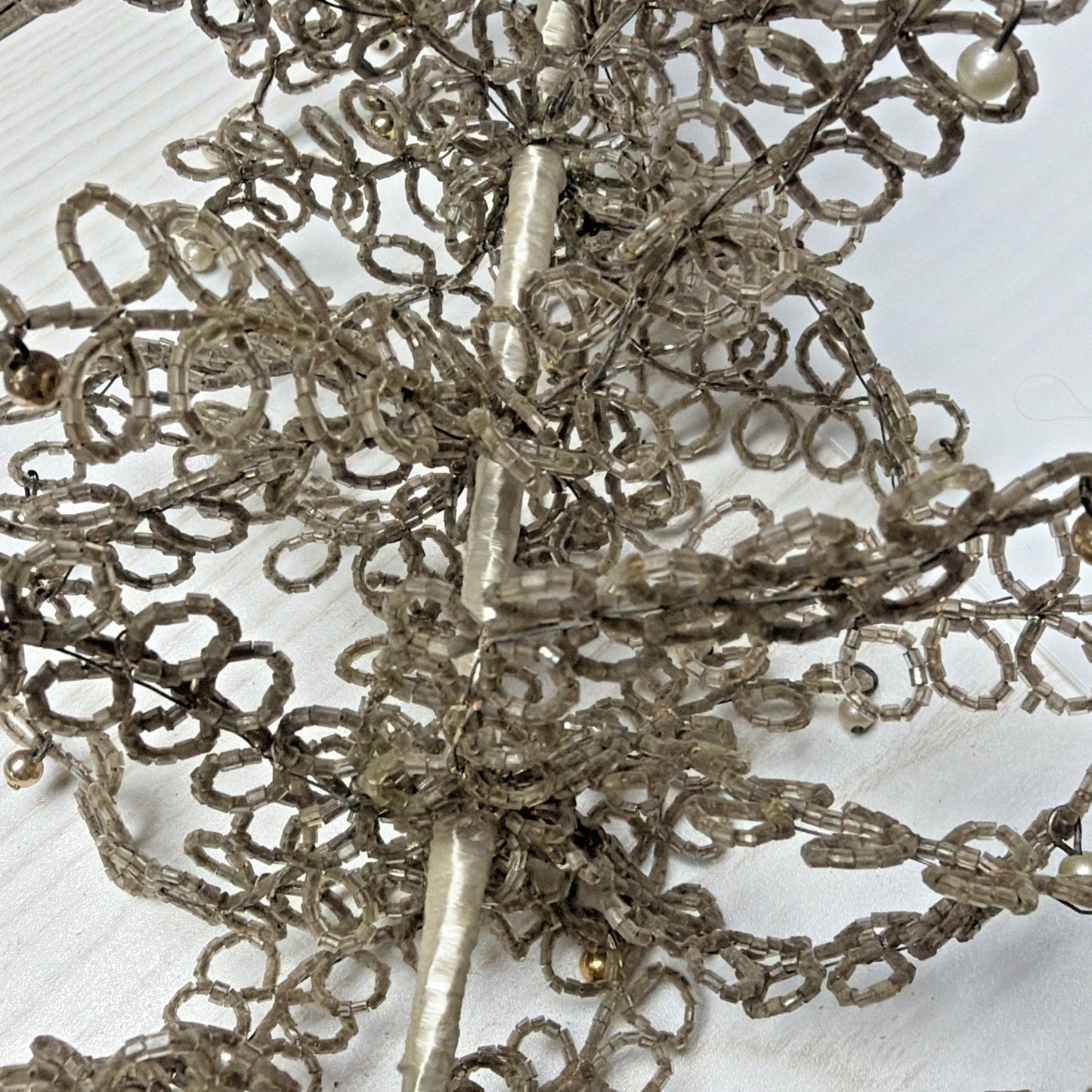 Vintage French Style Glass Beaded Jeweled Christmas Tree As Is