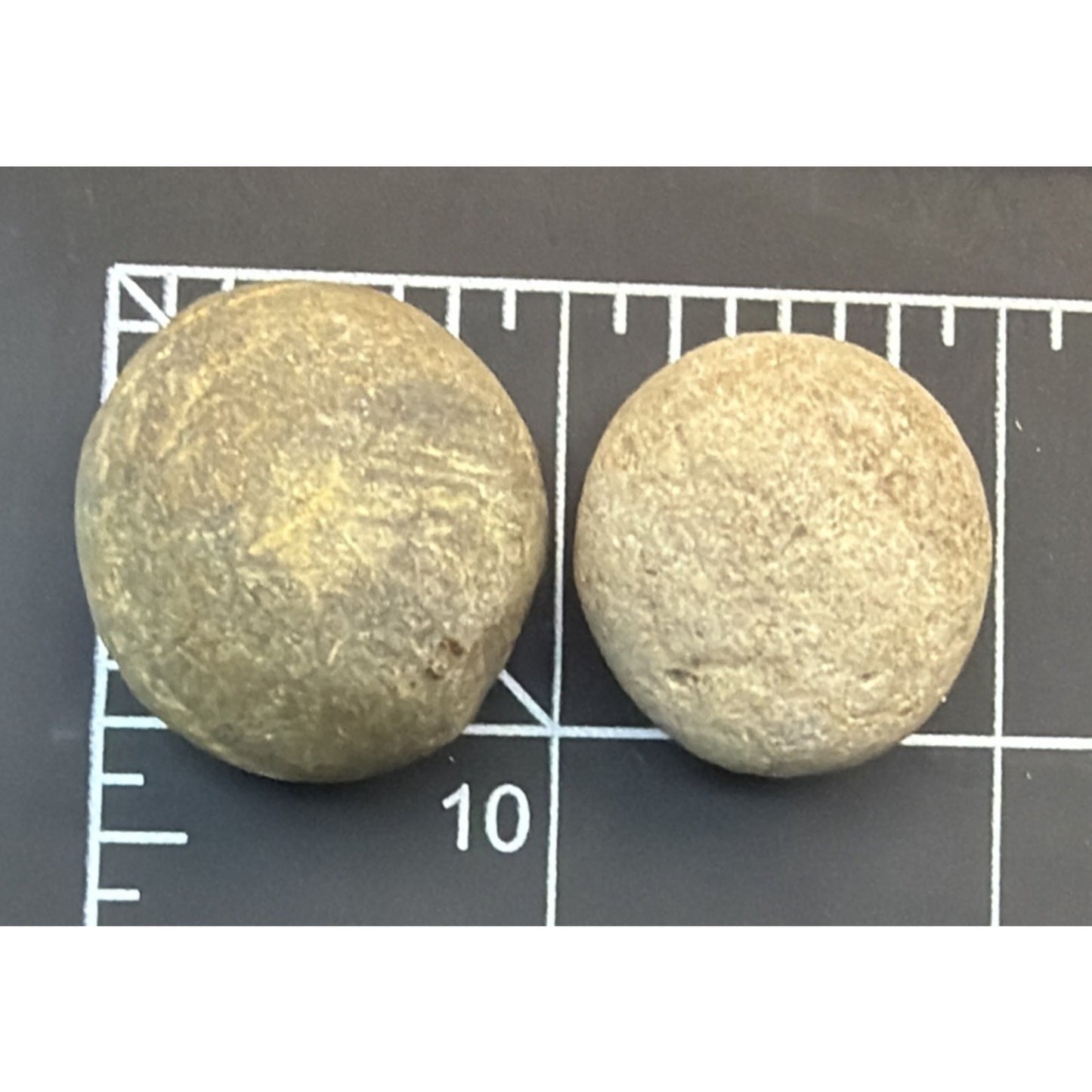 Old Lot of 2 Native American Mano Grinding Tools Stone Round Marbles IA