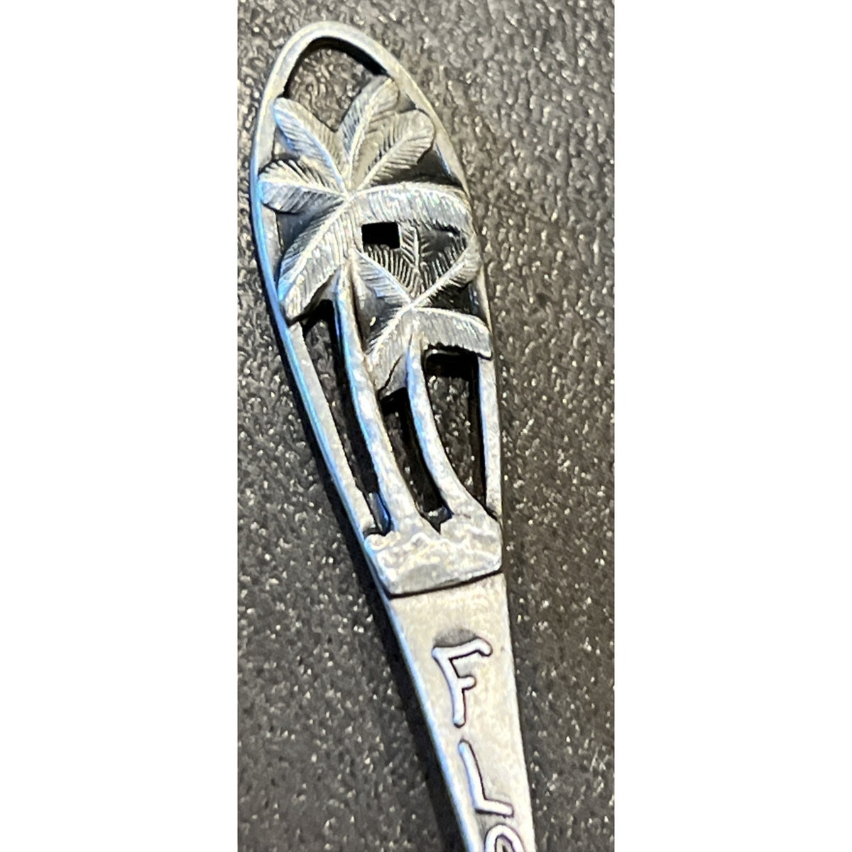 Old Bates Klinke Sterling Silver Souvenir Spoon Florida Palm Trees