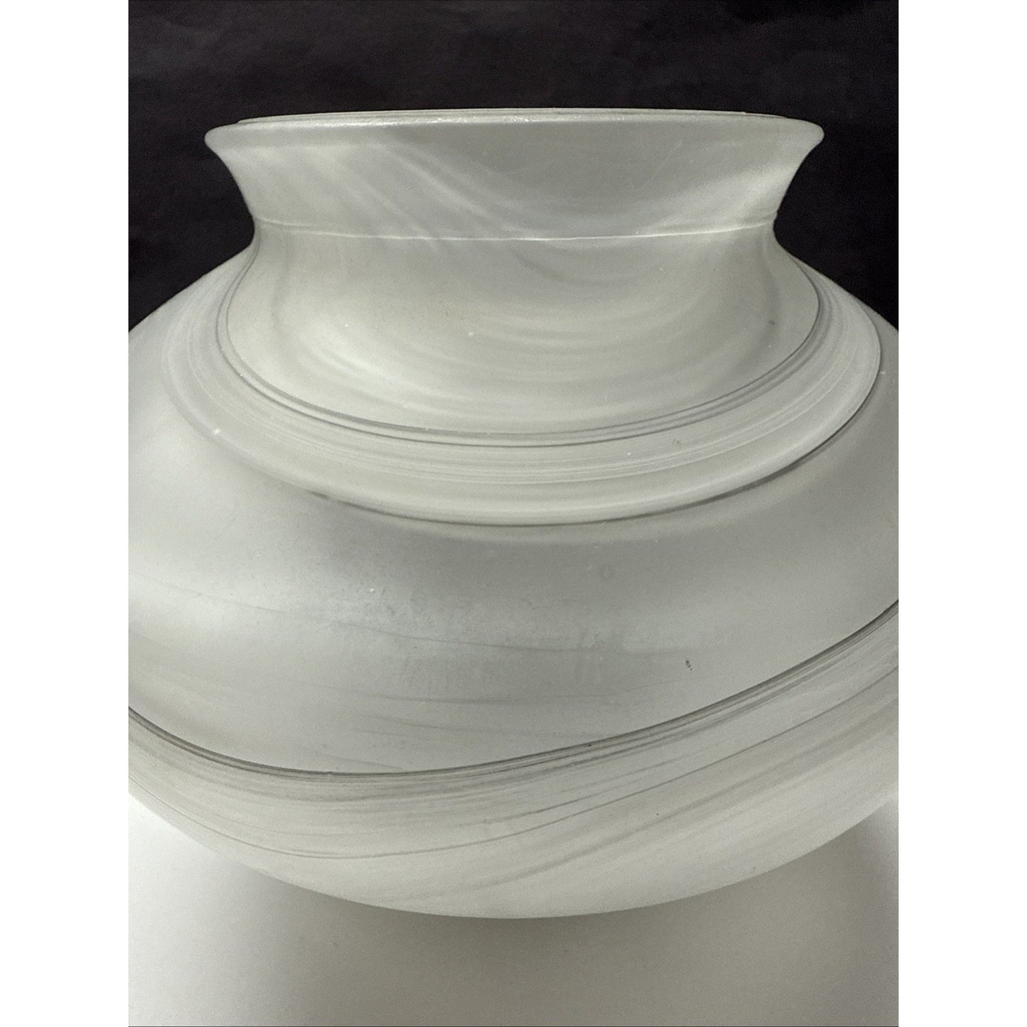 MCM Germany Marble Art Glass Ribbed Vase Smokey Rings Abstract Swirl As Is