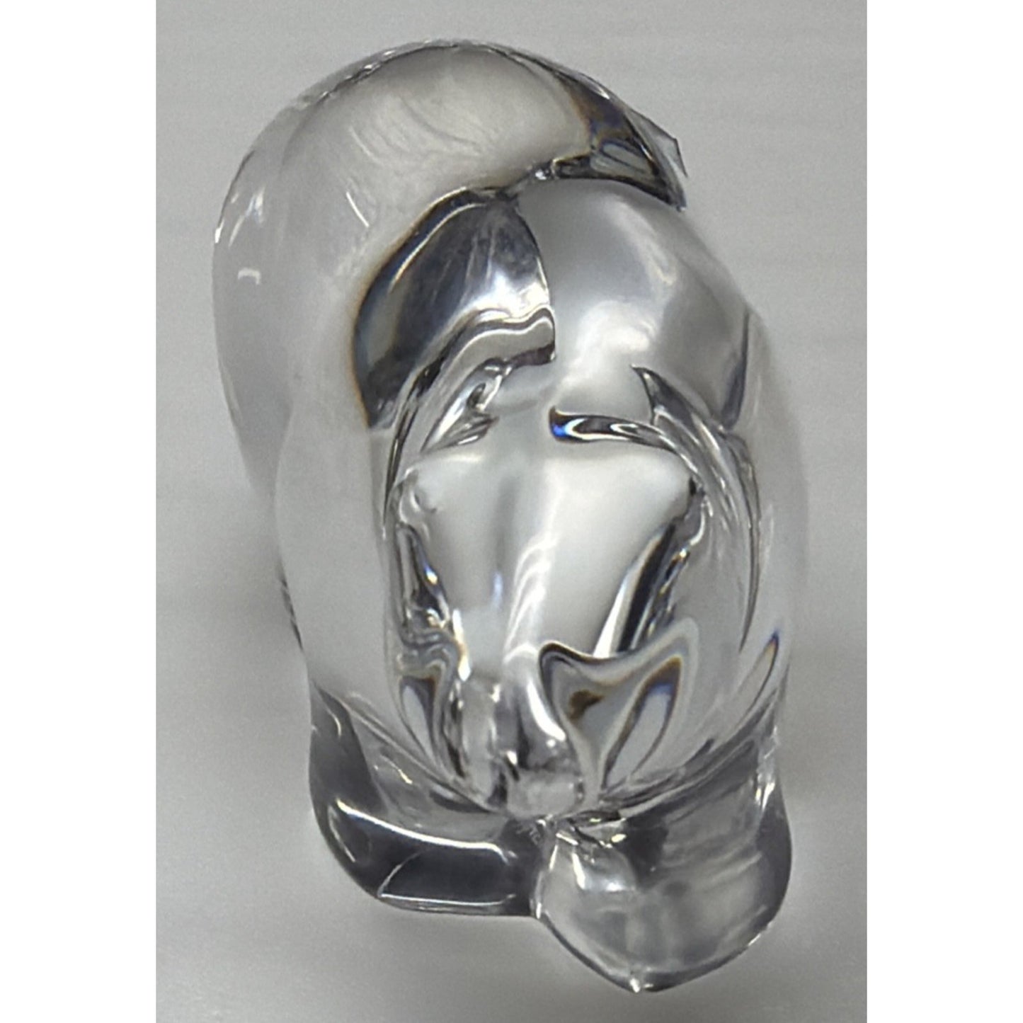 Vintage Royal Copenhagen Hadeland Crystal Polar Bear Figurine Paperweight