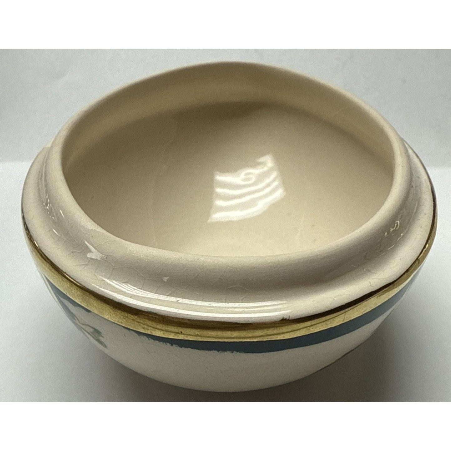 Vintage Mason’s Ironstone Chartreuse Green Egg Trinket Box Gold Floral