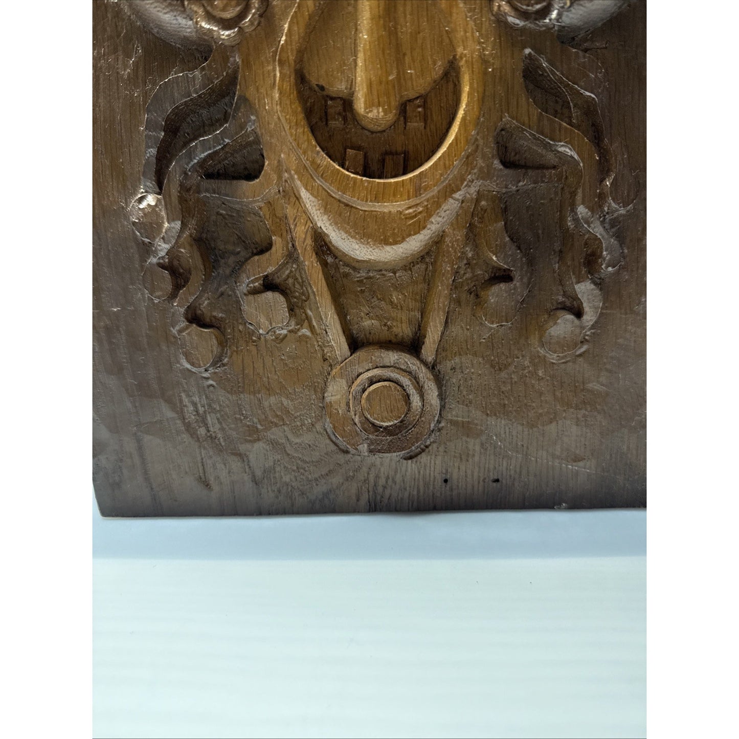 Vintage South Pacific Tribal Art Hand Carved Wood Plaque Mask Face As-Is