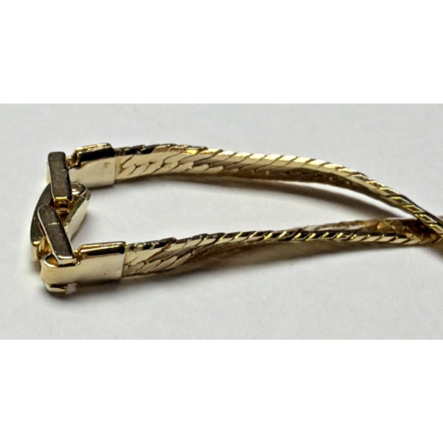 Vintage Gold Plate Herringbone Chain Bracelet Butterfly Clasp As Is