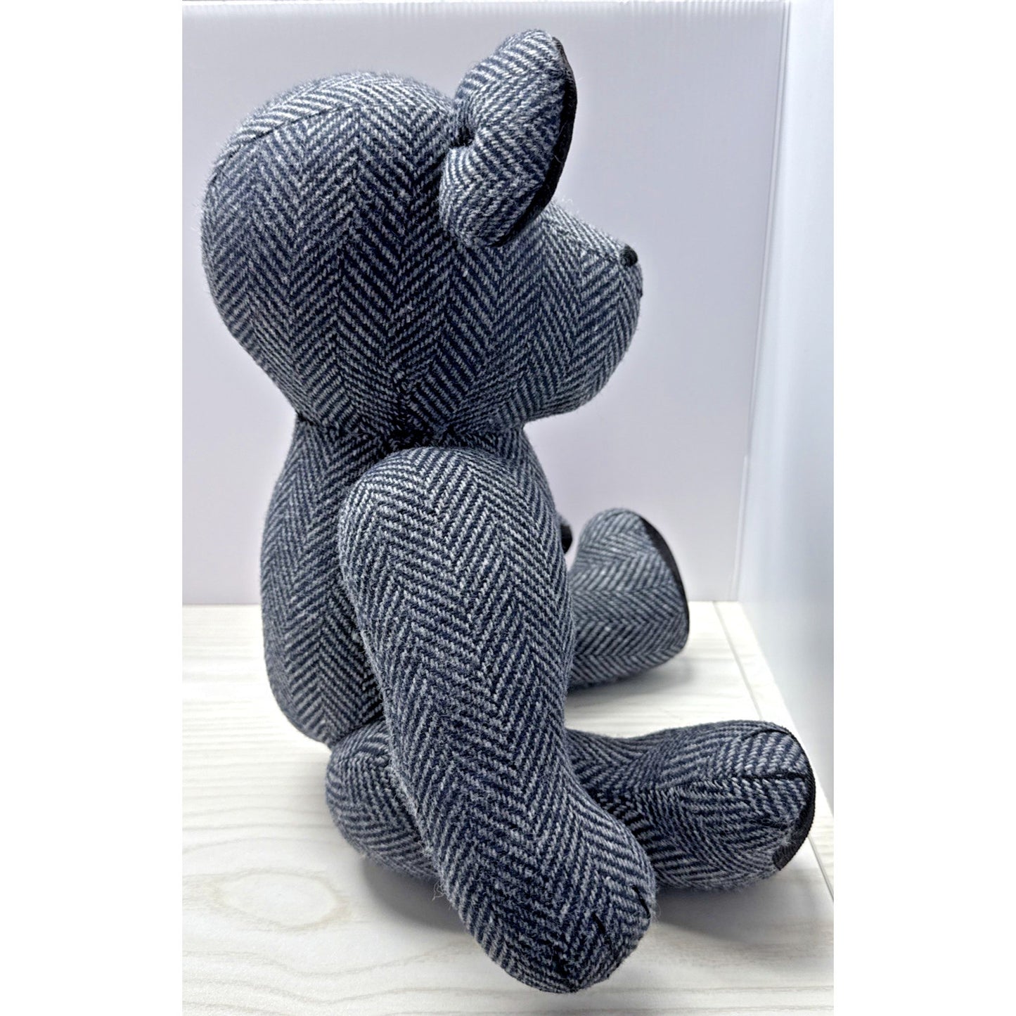 Handmade Tweed Teddy Bear Herringbone Jointed Corduroy Harris Read