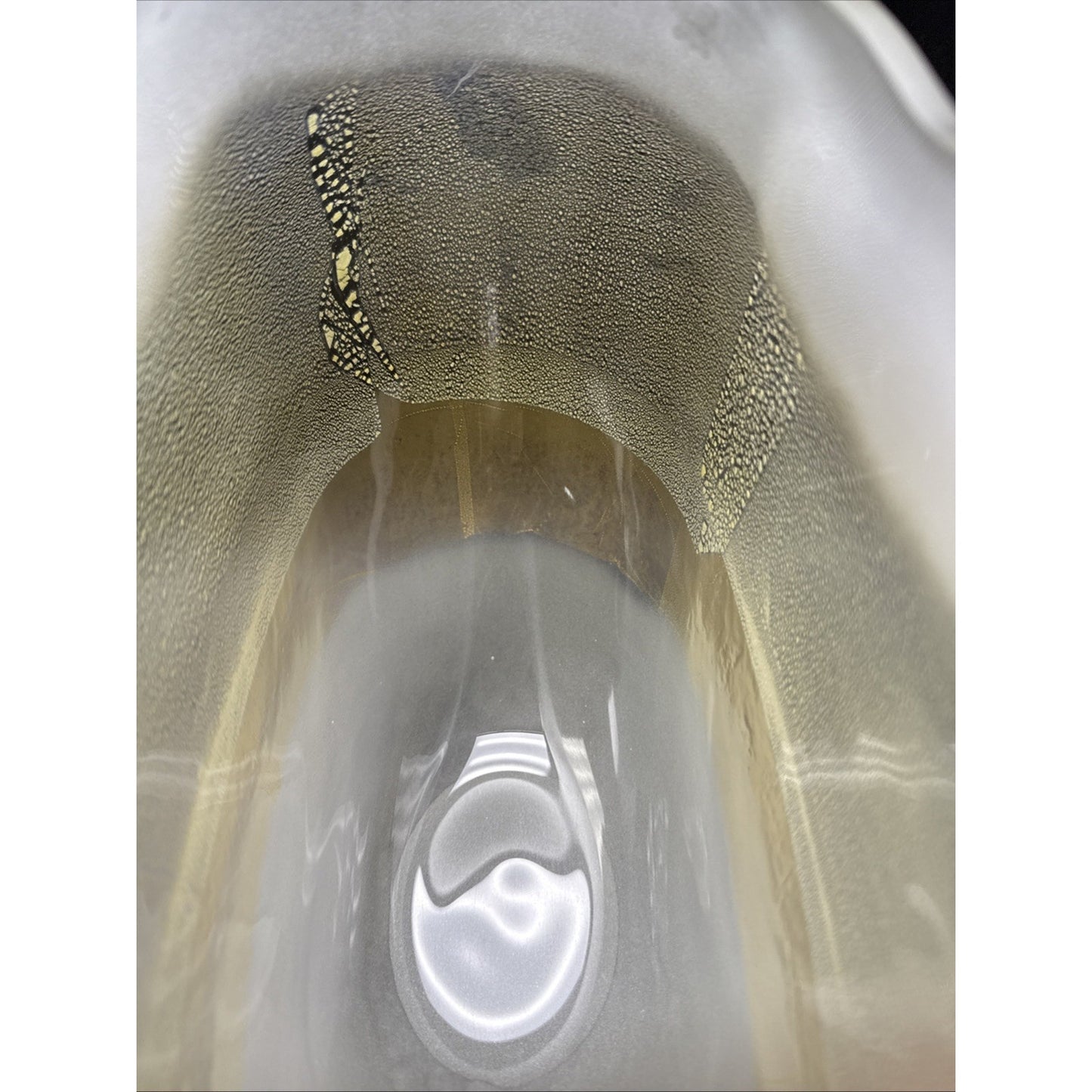 Murano Contemporary Rialto Acidato Gold Leaf Band Glass Vase Vessel Clear As-Is