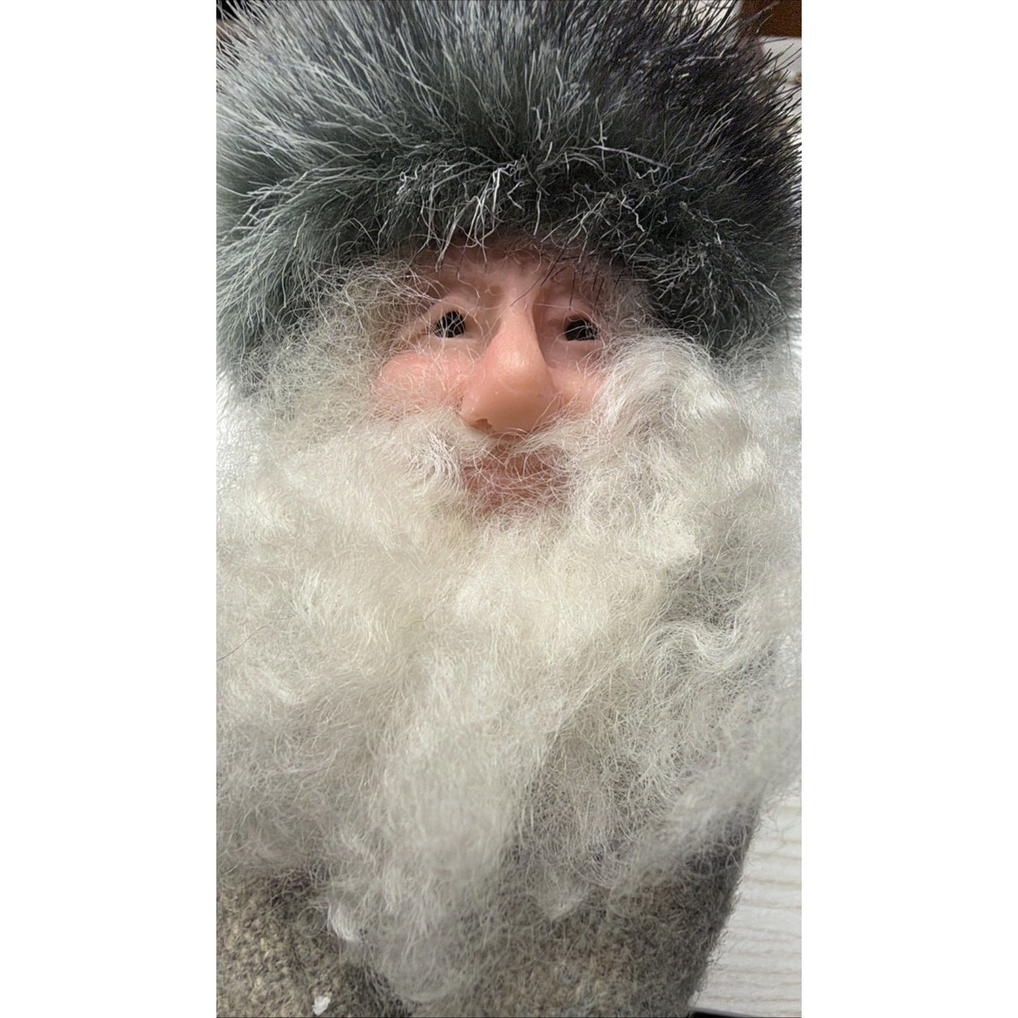 Vintage Folk Art Santa Gnome Wizard Hand Made Wool Velvet Tall Hat Signed As Is