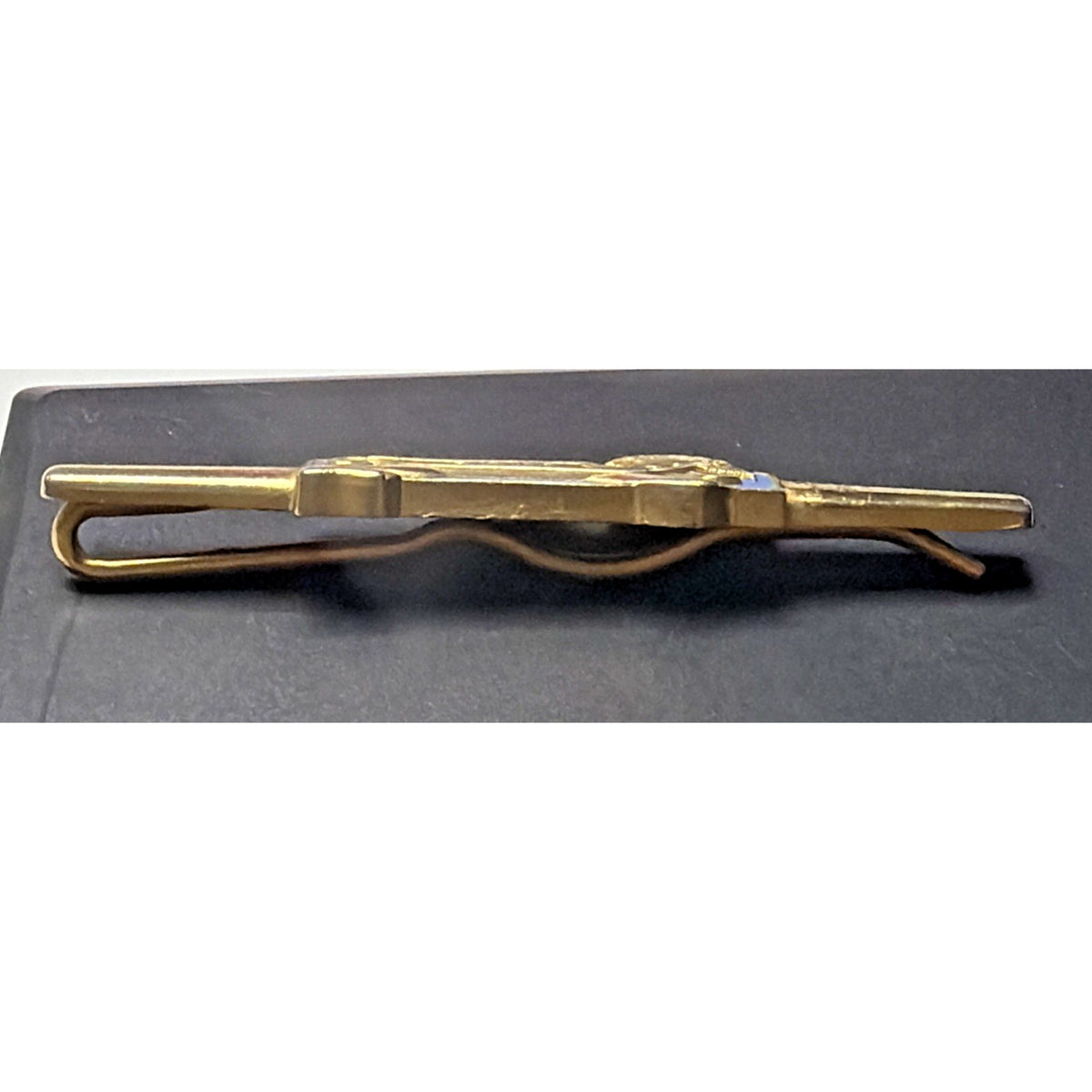 Vtg Advertisement Proto Plion Tools Lion Wrench Tie Bar Clip Gold Enamel Blue