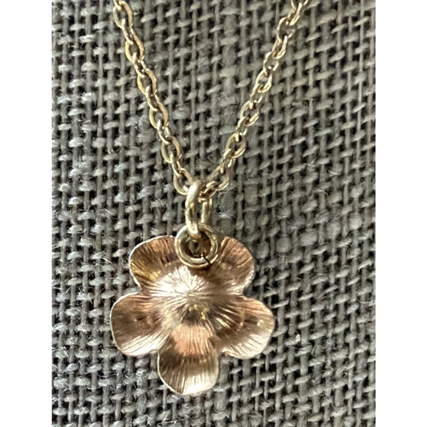 Vintage Krementz Rose Yellow Gold Overlay Rose Rosebud Pendant Necklace