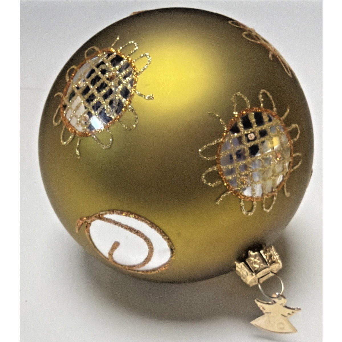 William Sullivan Collection WC Poland Mercury Glass Green Ornament Abstract Gold