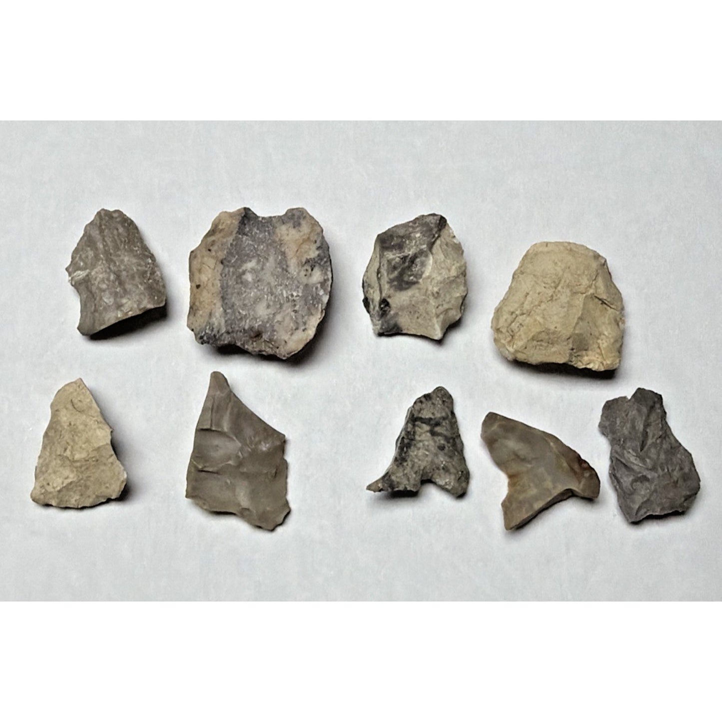 Old Lot of 18 Native American Artifact Carved Stone Fragment Arrowhead Preform