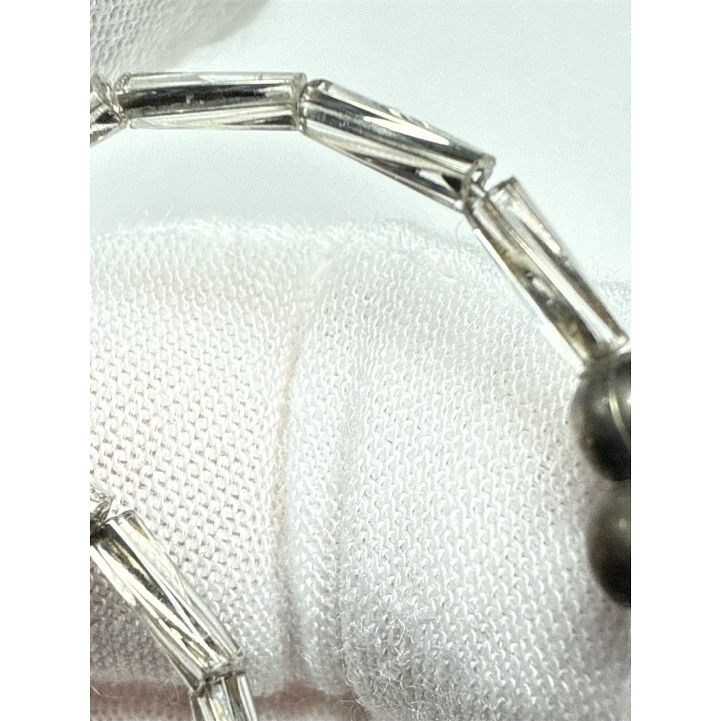 Vintage Twisted Liquid Silver Bead Ball Necklace