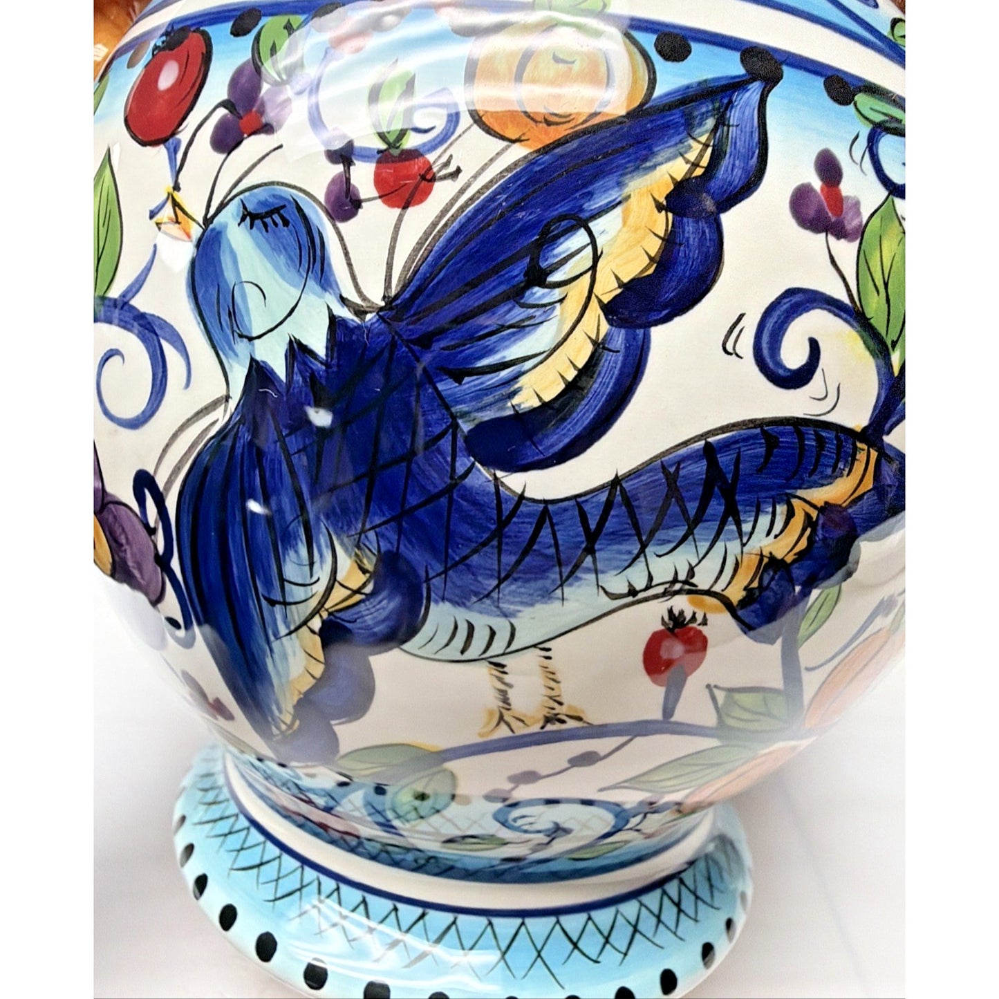 Dario Farrucci Designs Villa Paradiso Canister Cookie Jar Handles 9.25 in