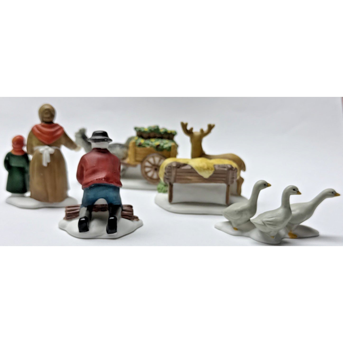Vintage Lot of 5 Department 56 Heritage Village Farm People and Animals No Box