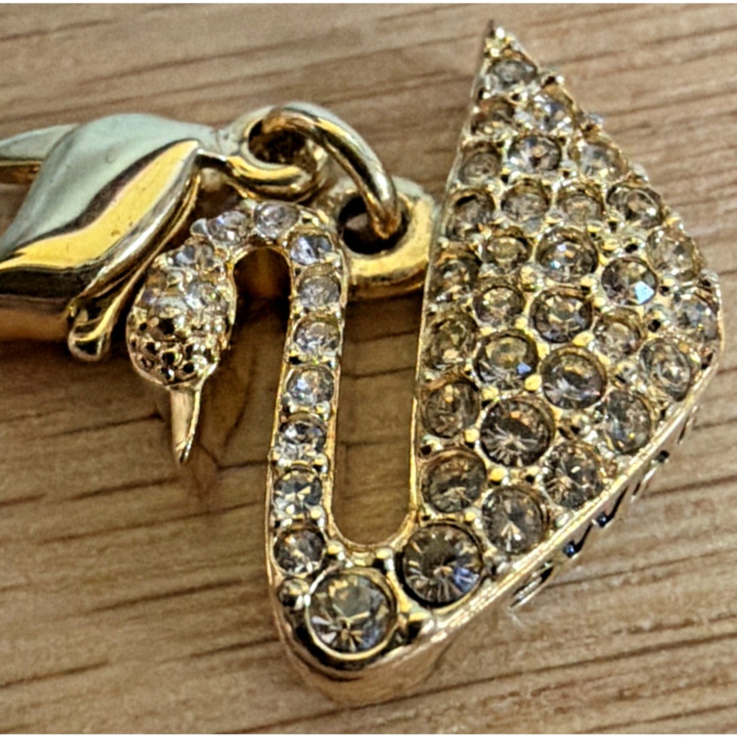 Swarovski Golden Swan Pave Crystal Charm Pendant