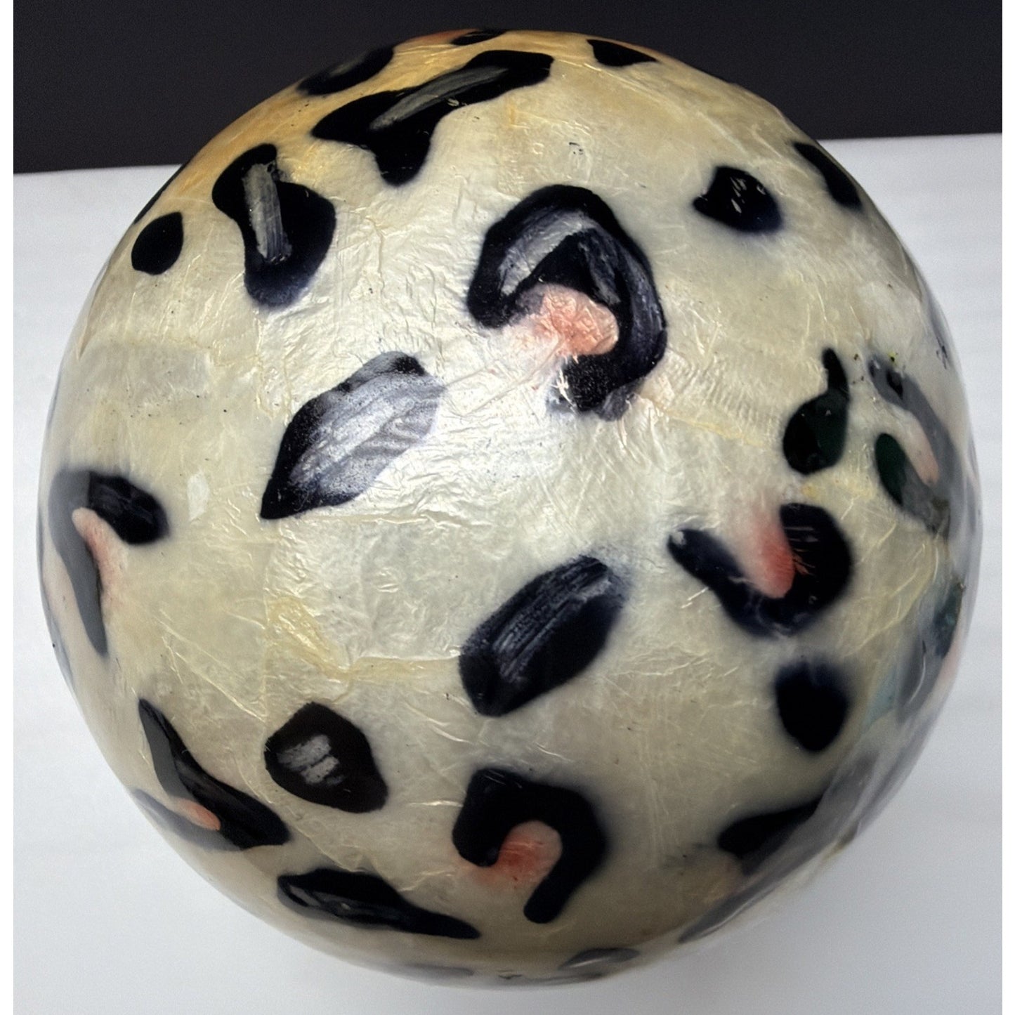Vintage Leopard Print Capiz Shell Orbs Sphere Ball