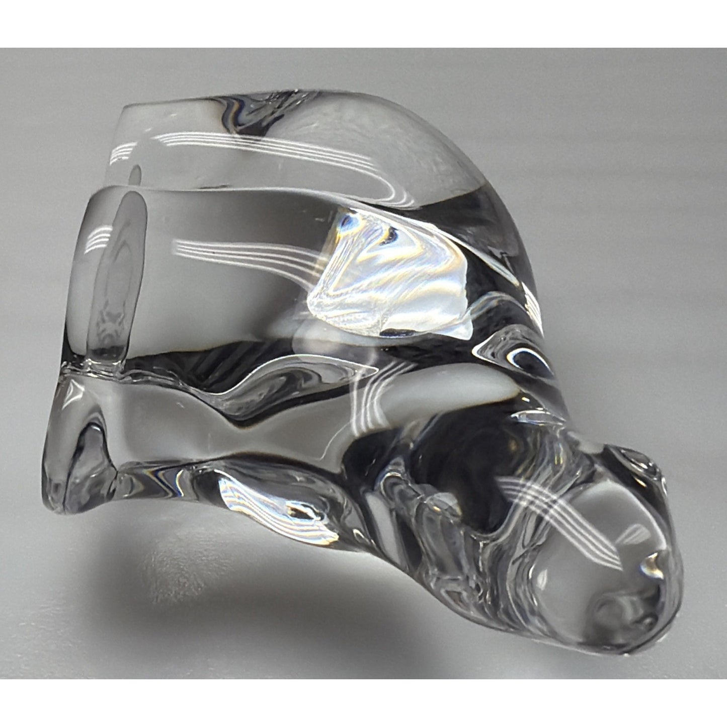 Vintage Royal Copenhagen Hadeland Crystal Polar Bear Figurine Paperweight