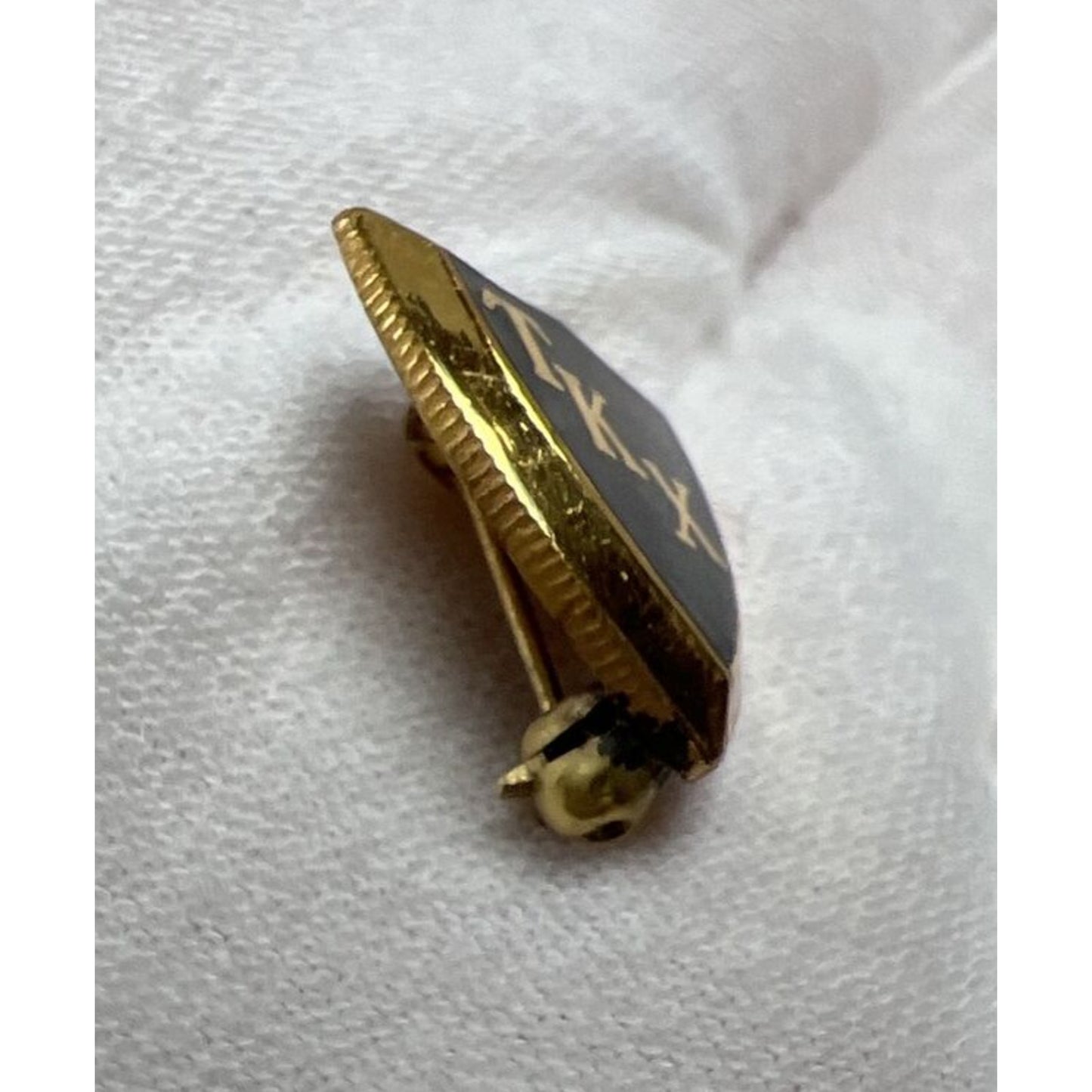 Vtg Gold Tone Black Enamel Tau Kappa Chi Epsilon Concordia Fraternity TKX Pin