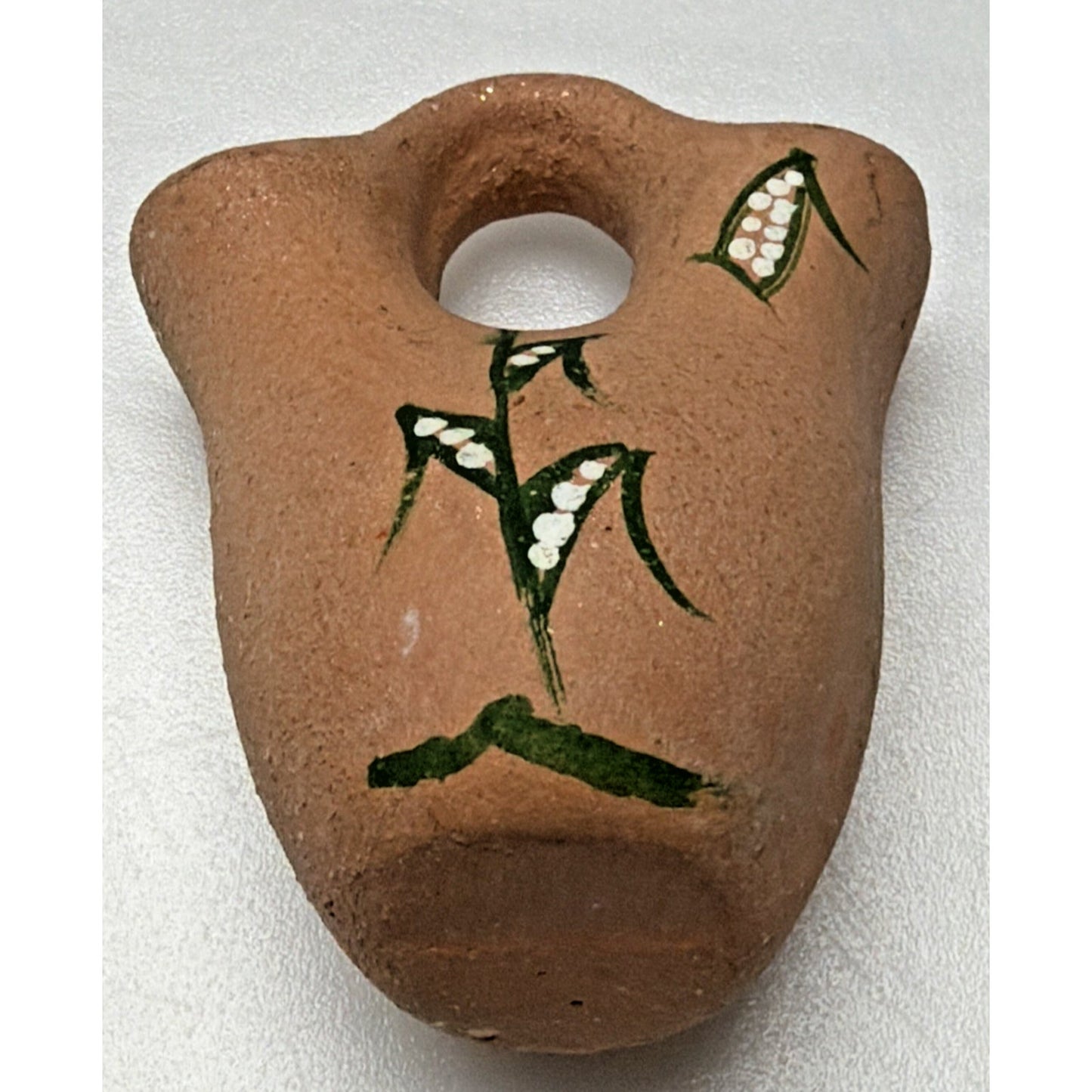 Vintage Micaceous Clay Pottery Mini Wedding Vase Hand Painted