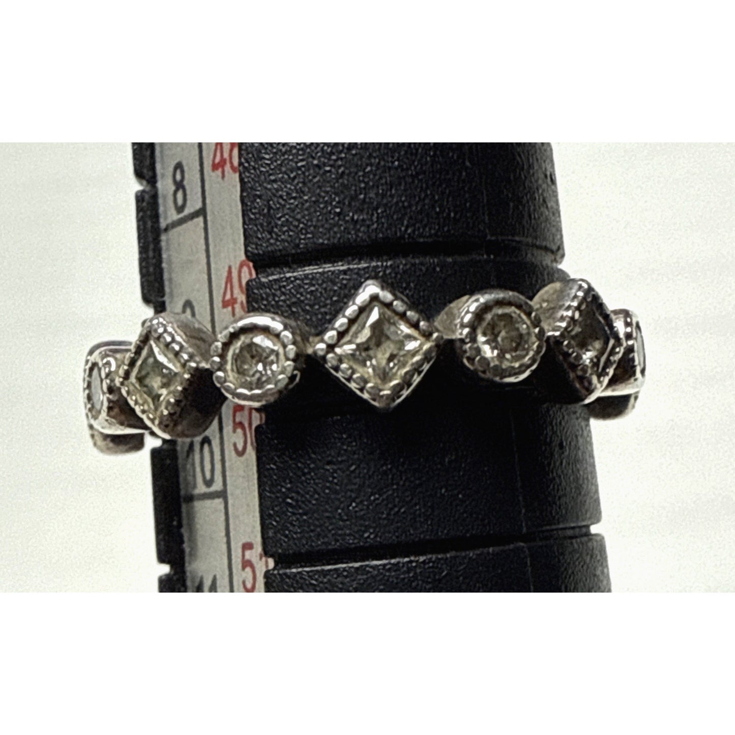 Pandora Ring Alluring Brilliant Princess 190943 Multiple CZ Sz 5.25 Read