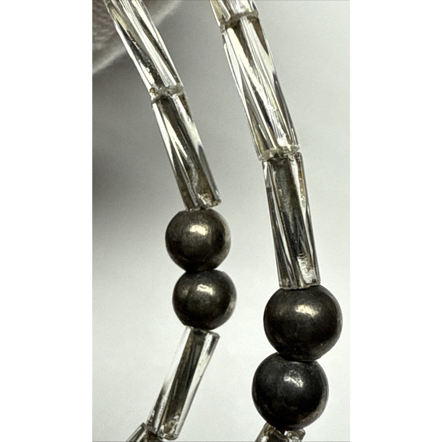 Vintage Twisted Liquid Silver Bead Ball Necklace