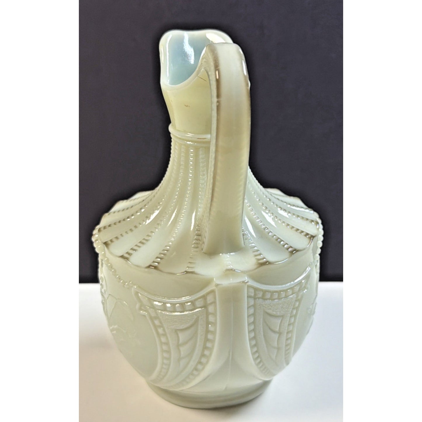 EAPG National Northwood Glass Iris Wild Bouquet Custard Uranium Cruet No Stopper