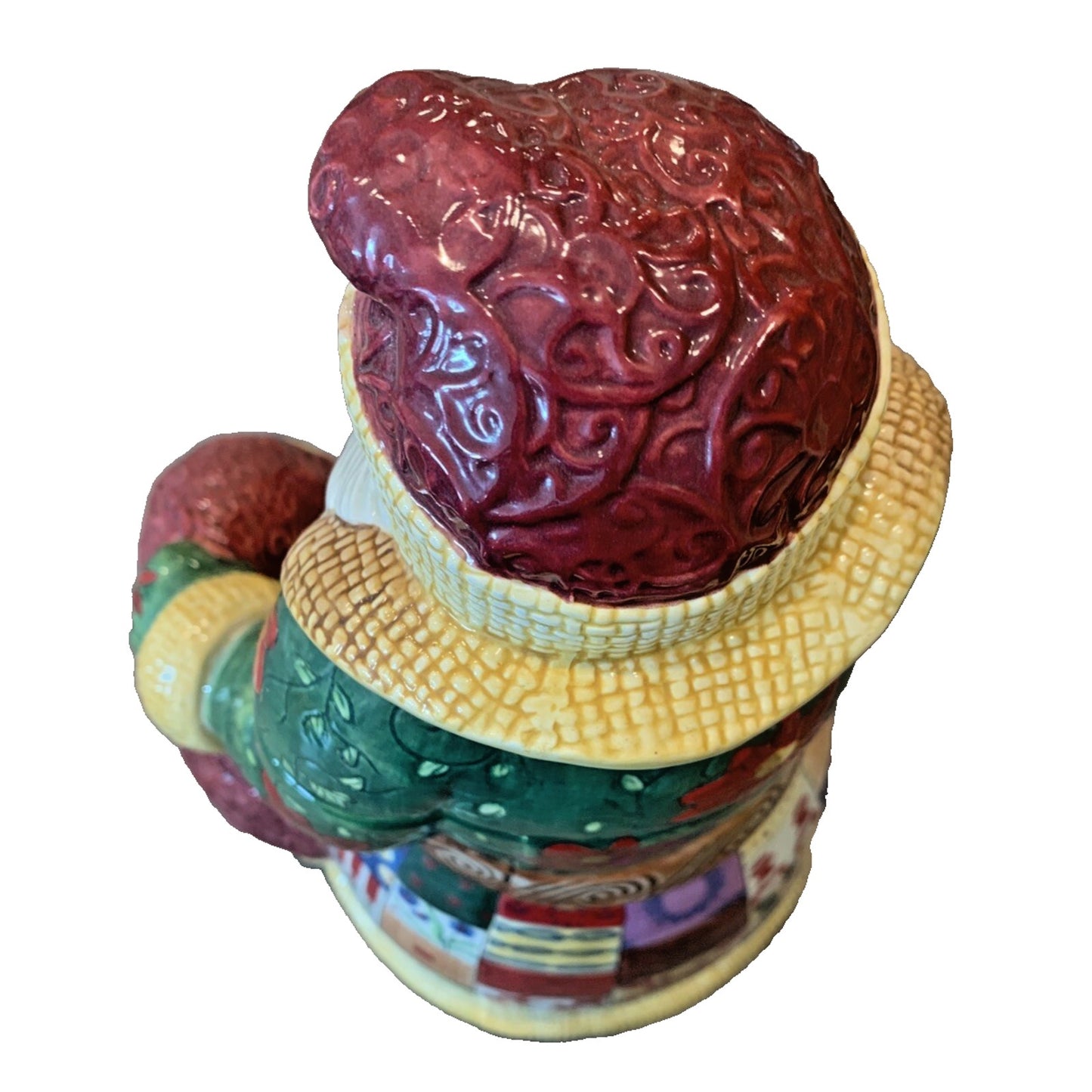 Studio Nova Mikasa Old World Santa Classic Ceramic Cookie Jar Patchwork Quilt