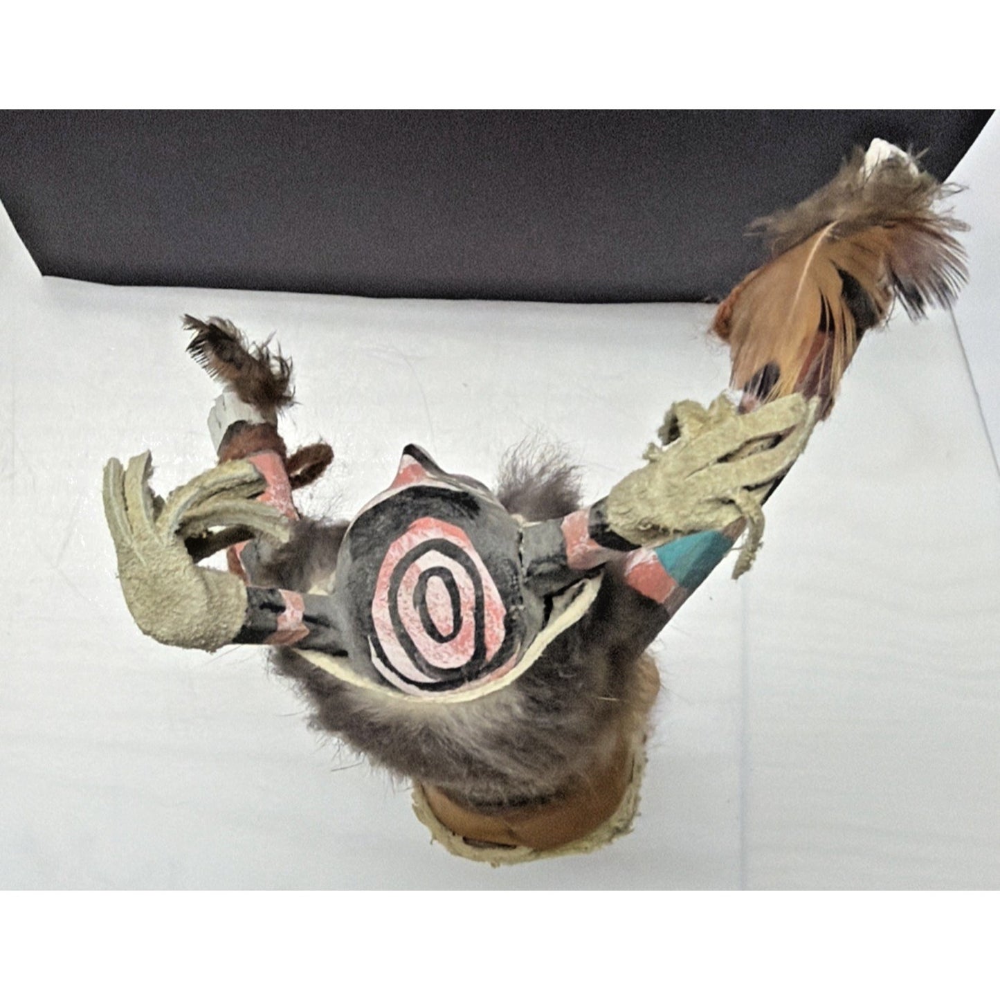 Vintage Kachina Doll Clown Dancer Signed Smith Native American Navajo As Is