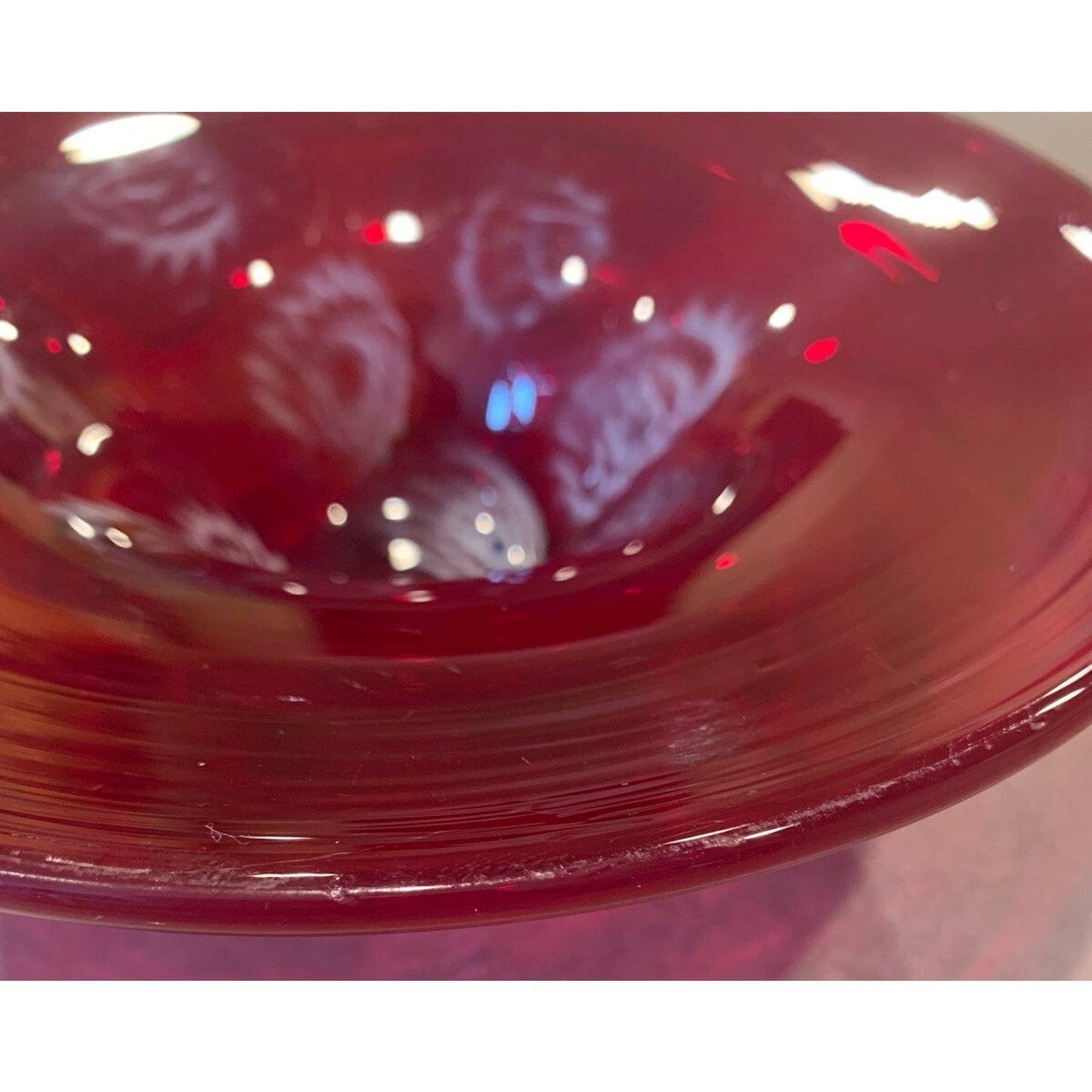 Vintage Murano Art Glass Venetian Murrine Bowl Cherry Red Millefiori Flower