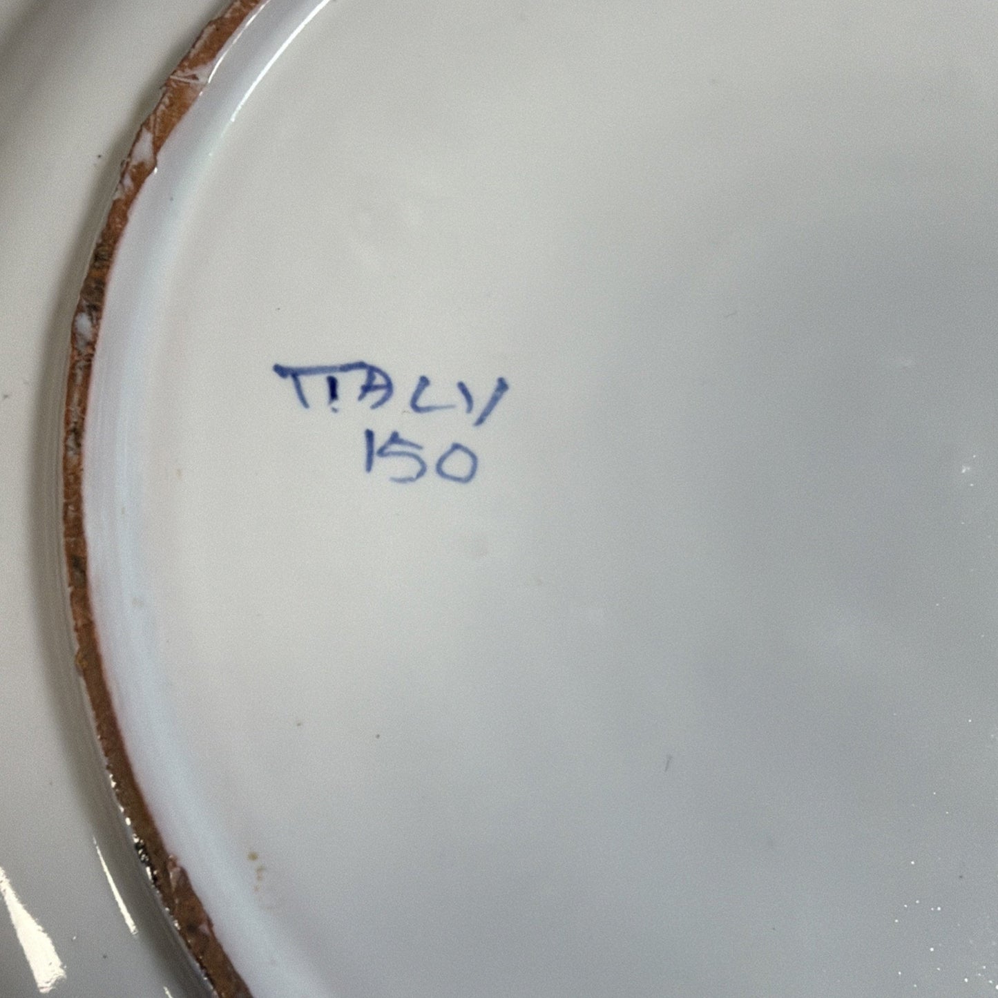 Italy Majolica Pottery Plate Hand Painted Turkey Porcelain Glazed Numbered As Is