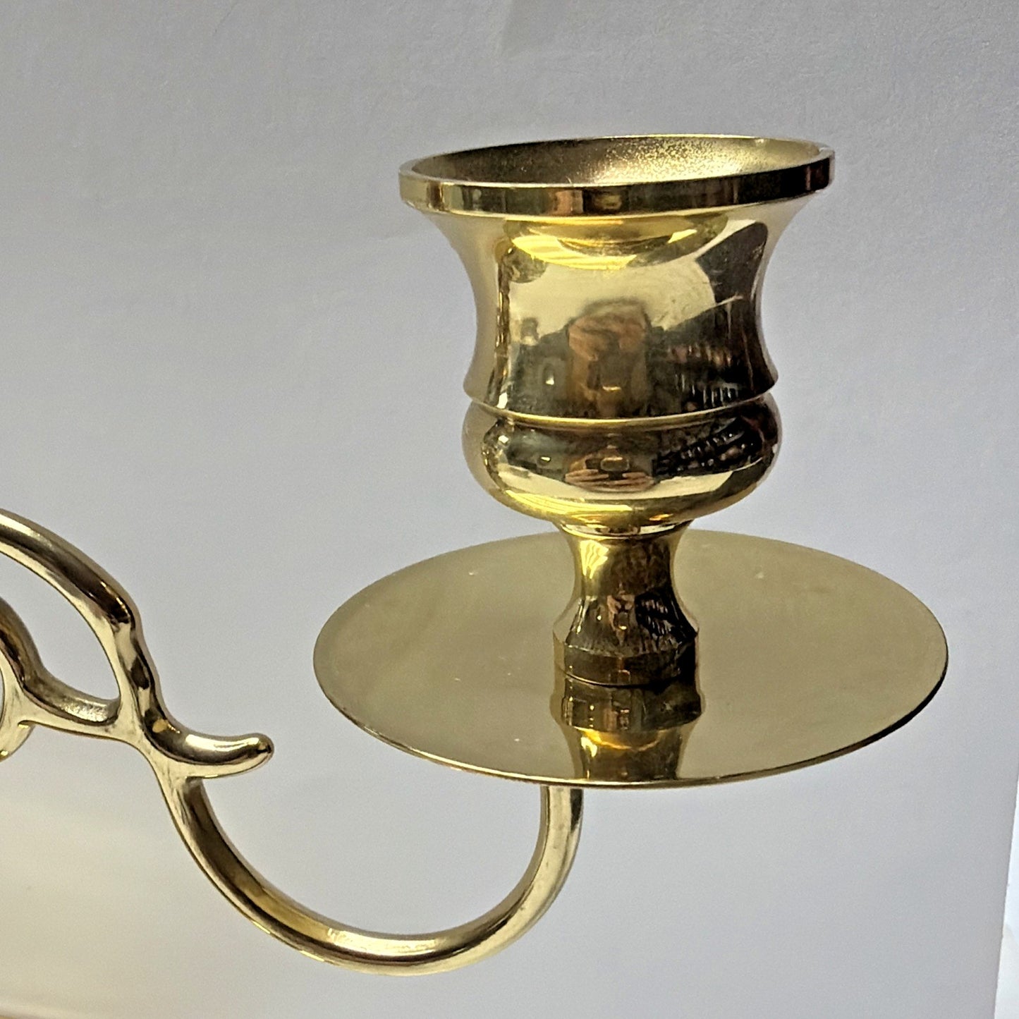 Vintage Three Arm Gold Metal Brass Candle Holder Ornate Candelabra As Is