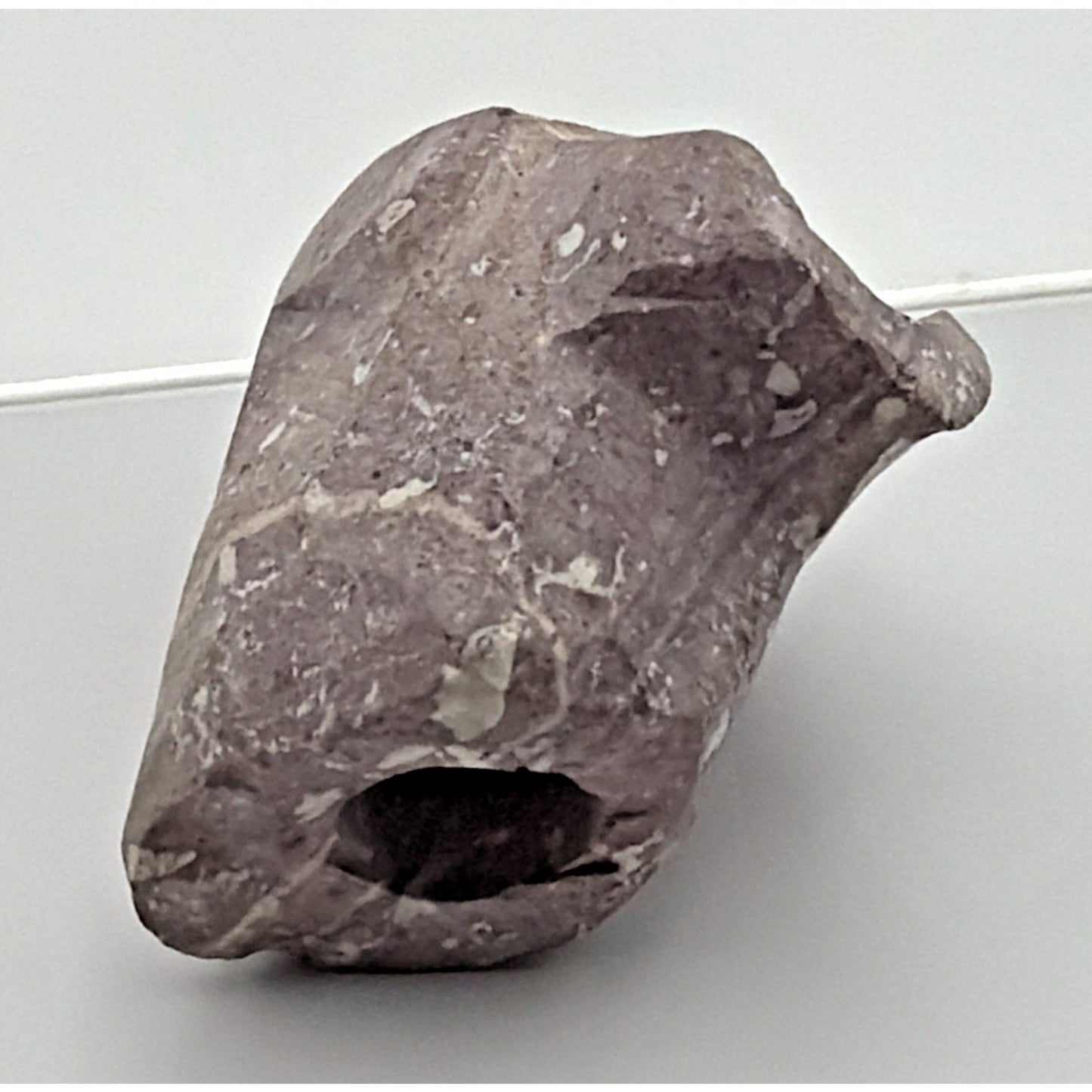 Old Native American Stone Carved Elbow Pipe L Shape Fragment Read
