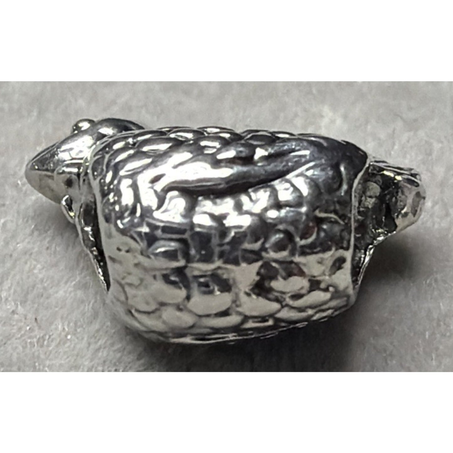 Vintage Sterling Silver Rooster Hen Chicken Bead Charm