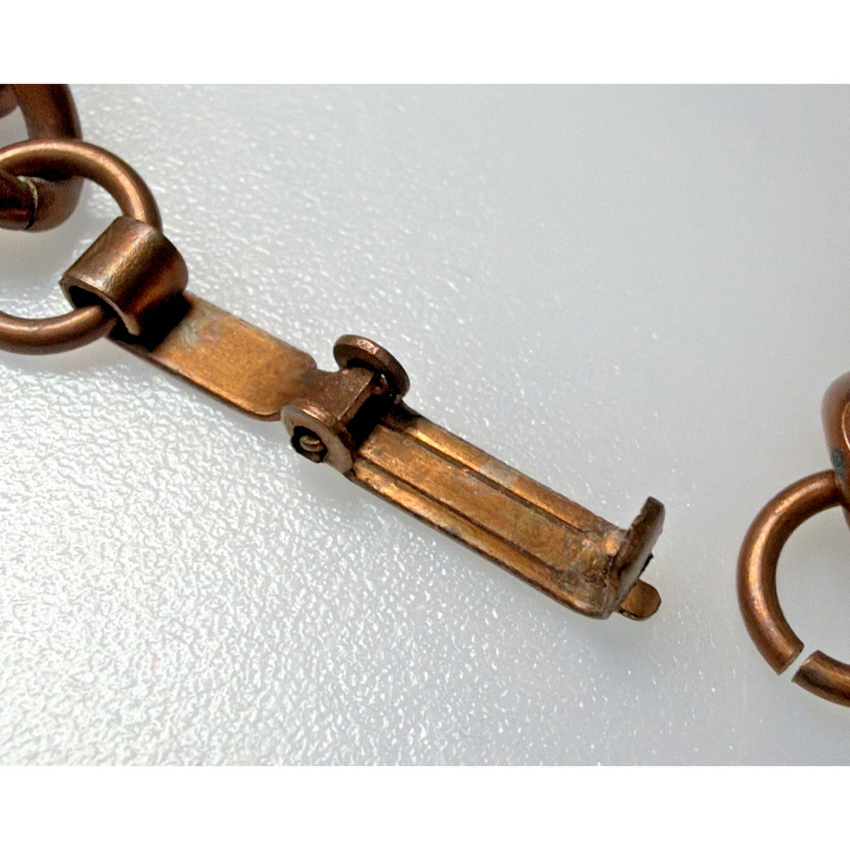 Vintage Copper Flat Cuban Curb Link Chain Bracelet