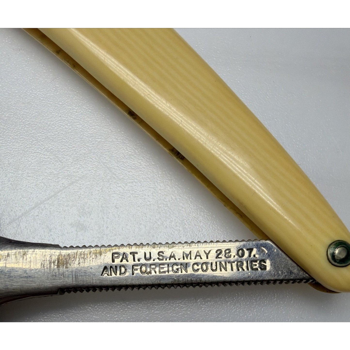 Antique Durham Duplex Razor Co New York Domino Red Leather Case Straight As Is
