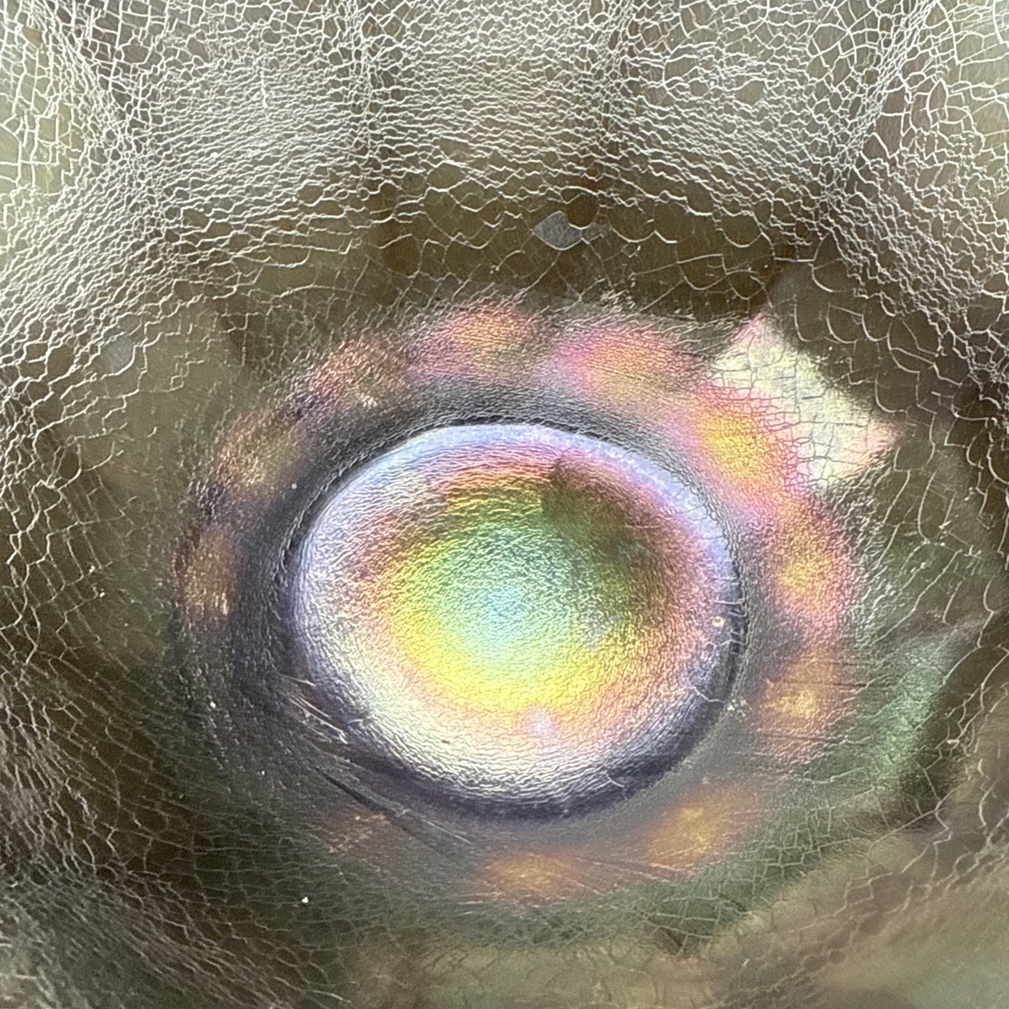 Vintage Imperial Glass Smoke Carnival Stretch Wide Panel Bowl Flare Rim As Is