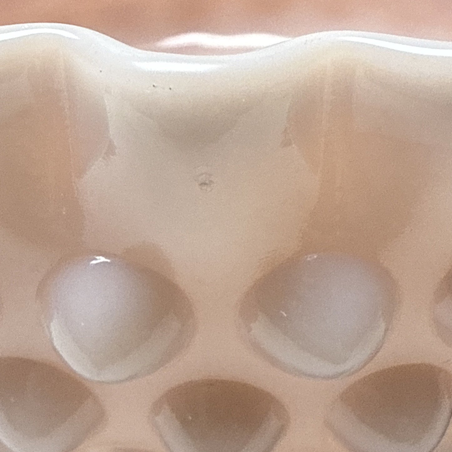 Rare Fenton Pastel Pink Rose Milk Glass Hobnail Candy Dish Powder Jar Lid As-Is