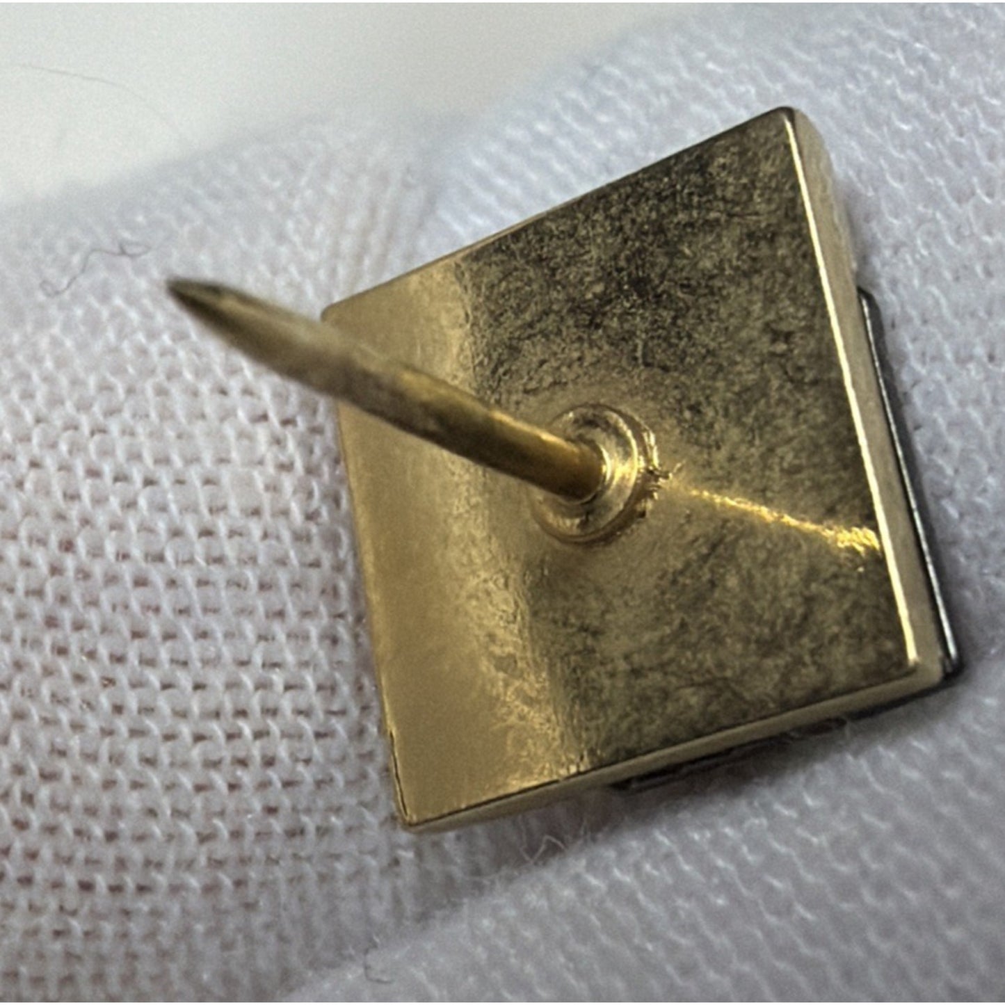 Vintage Pierre Cardin Square Black Lined Gold Tone Tie Bar Pin Tack
