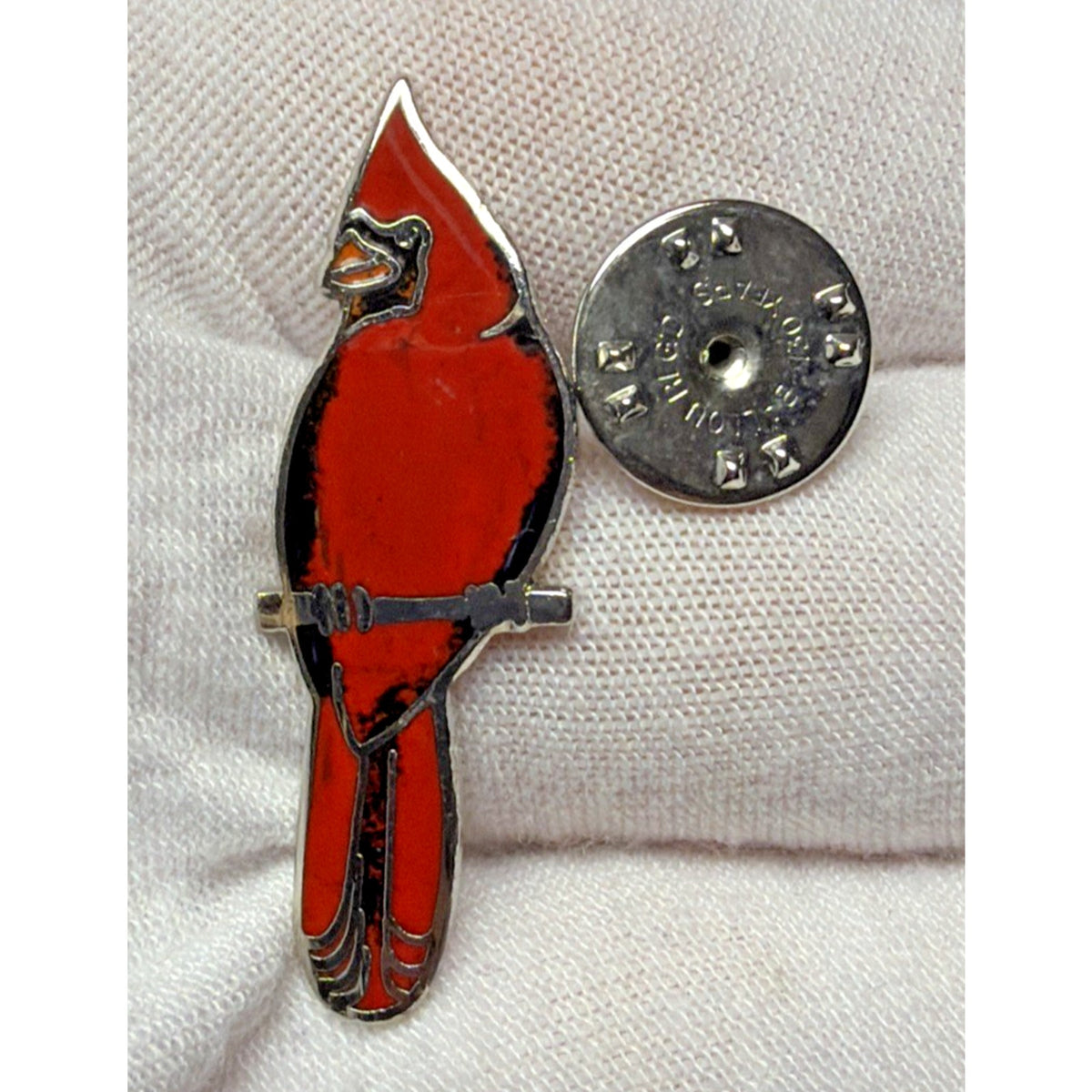 Vintage MAFCO Red Cardinal Bird Lapel Pin Enamel Nature Wildlife As Is