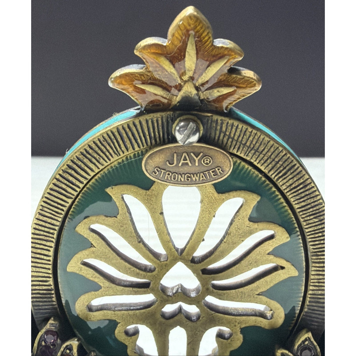 Jay Strongwater Swarovski Crystal Turquoise Enamel Picture Frame Flower 5315