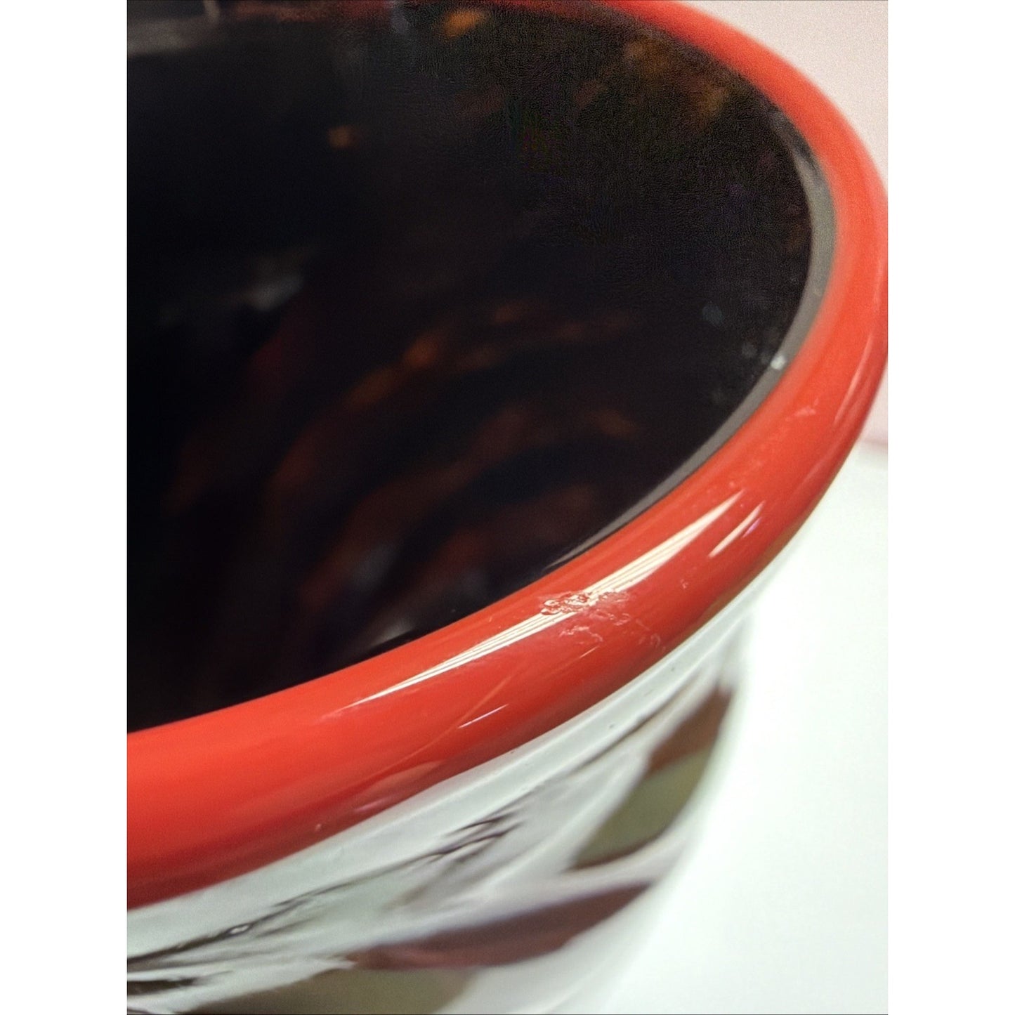 Jon Bush Iridescent Art Glass Vase Black Green Spiral Abstract Red Lip Signed