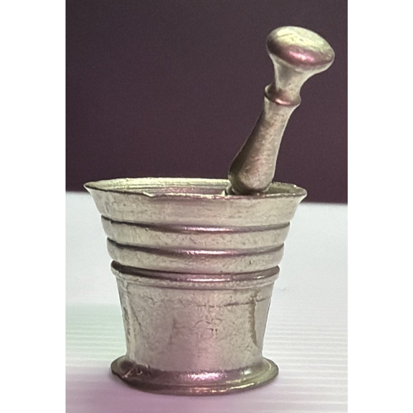Vintage Mini Pestle Mortar Silver Metal Pewter