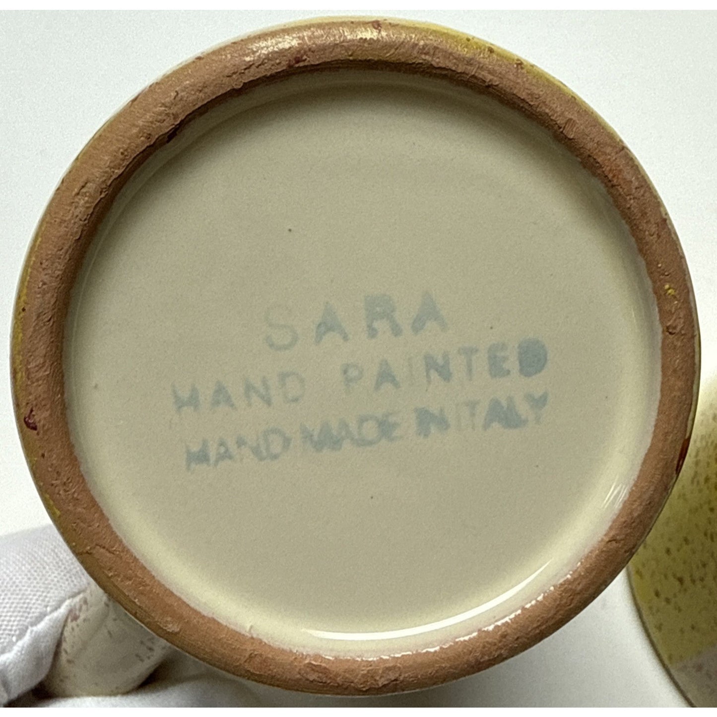 Vintage Lot of 2 Sara Hand Painted Rooster Mugs Italy Folk Art Farmhouse