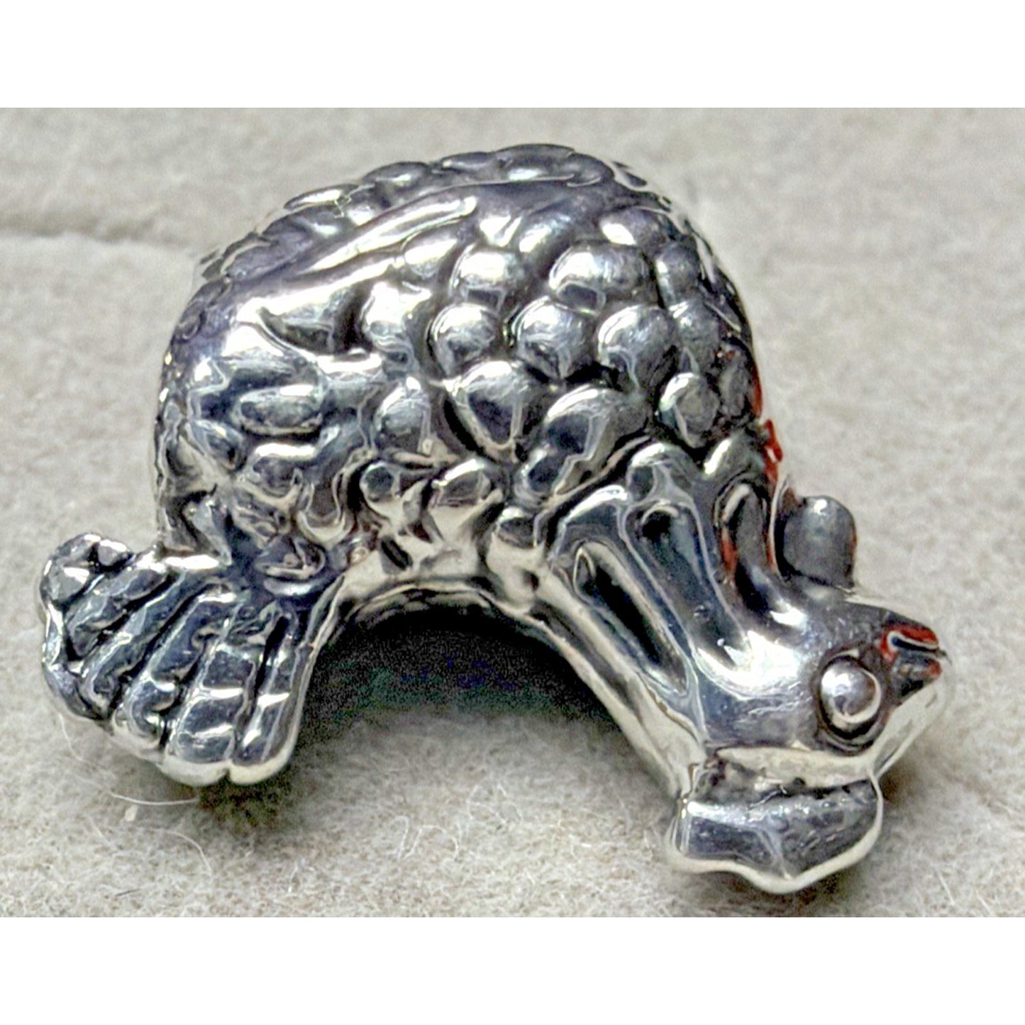 Vintage Sterling Silver Rooster Hen Chicken Bead Charm
