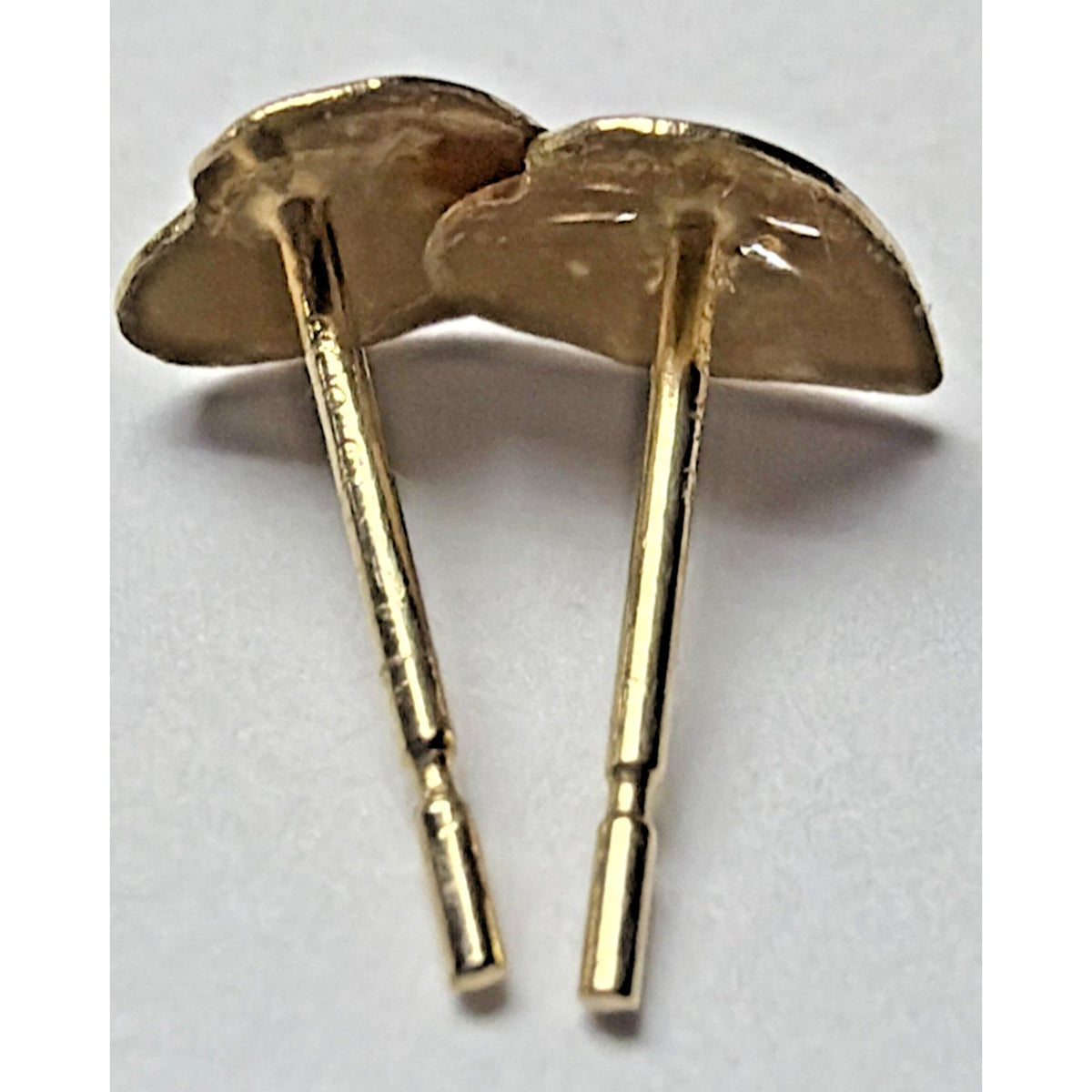 Vintage JCM Jacmel 14k Yellow Gold Diamond Cut Heart Stud Earrings No Backs